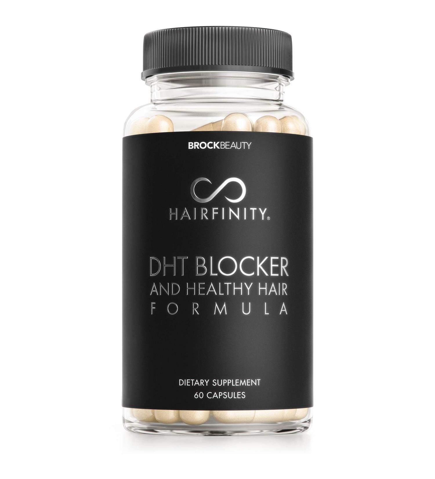 Hairfinity DHT Blocker & Healthy Hair Formula - Hair Growth Supplement with Saw Palmetto, Biotin & Vitamins - Stop Hair Loss & Regrow Hair - Vegan - 60 Veggie Capsules - Buy Online on GoSupps.com