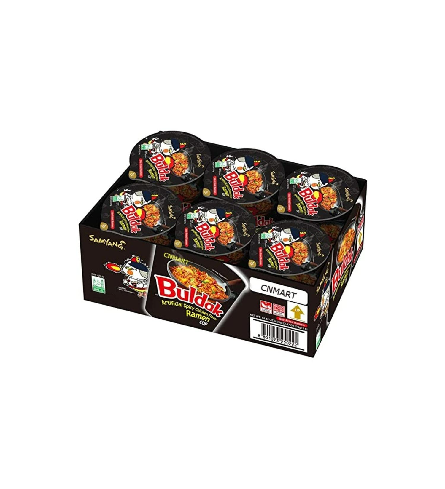 Samyang Spicy Hot Chicken Flavour Ramen Cup Halal - Pack of 6 by CNMART Black 70.00 g (Pack of 6) - Buy Online on GoSupps.com