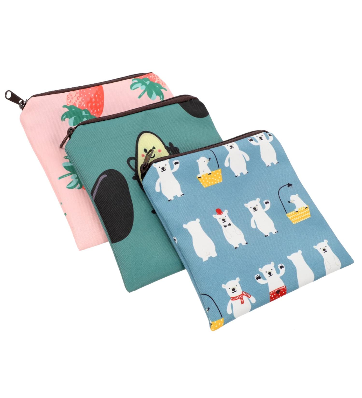 3-Piece Women's Credit Holder & Lipstick Bag - Halter Cosmetics Travel Snap Wand & Menstrual Pillow - Stylish Tampon Holder - Buy Online on GoSupps.com