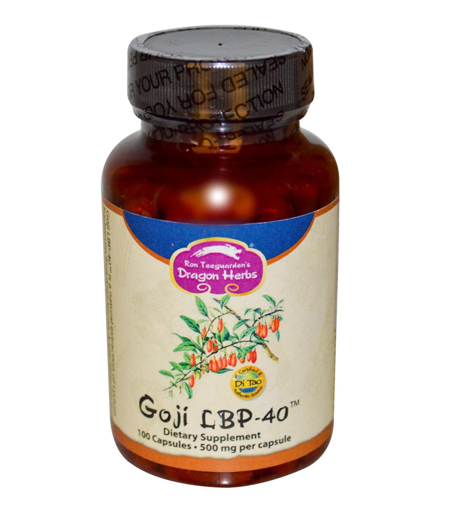 Dragon Herbs Goji LBP-40 500 mg 100 Vegetarian Capsules