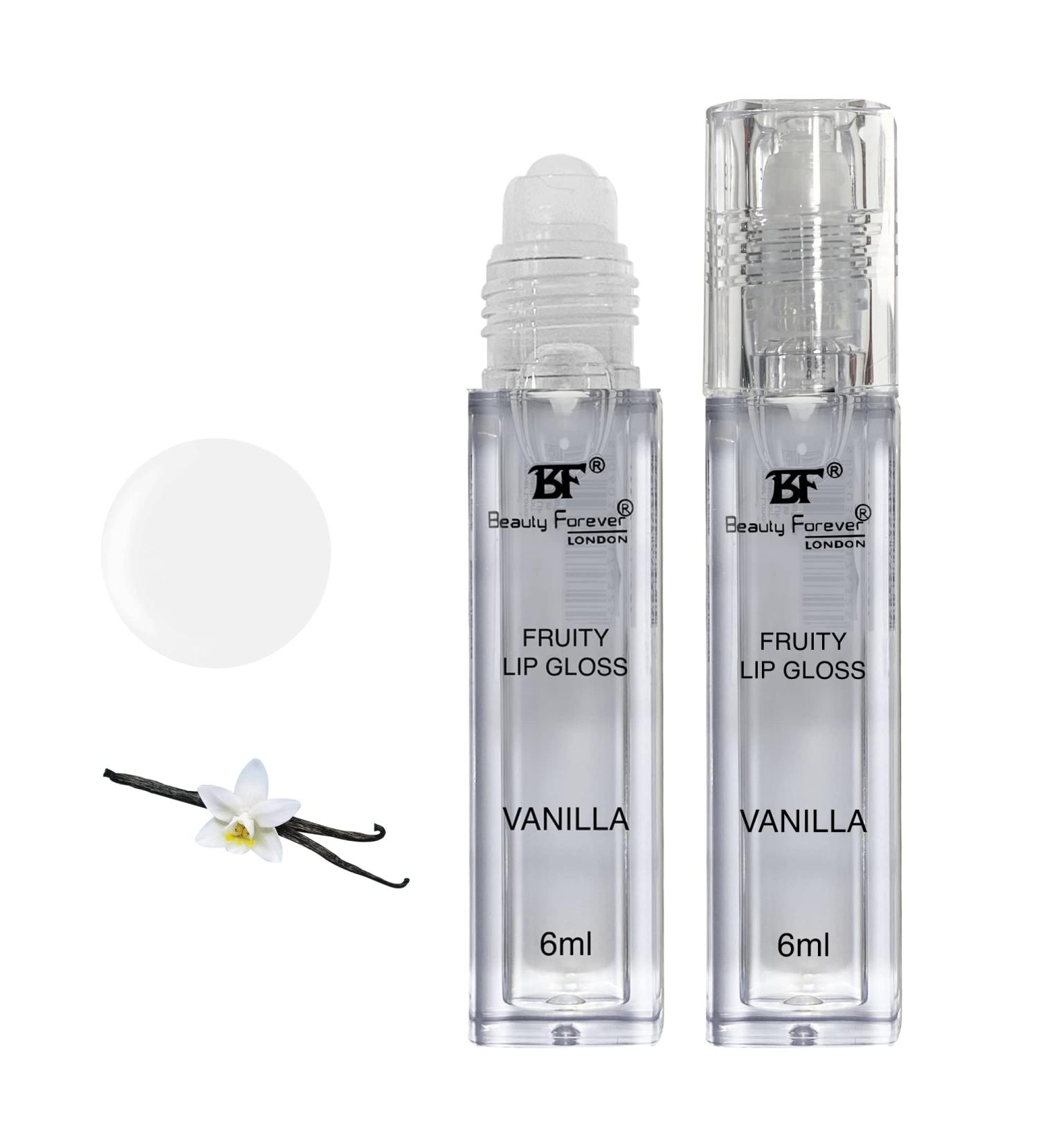 Beauty Forever Fruity Roll on Lip Gloss Moisturising & Hydrating Available in 4 Flavours 6ml (Vanilla) - Buy Online on GoSupps.com