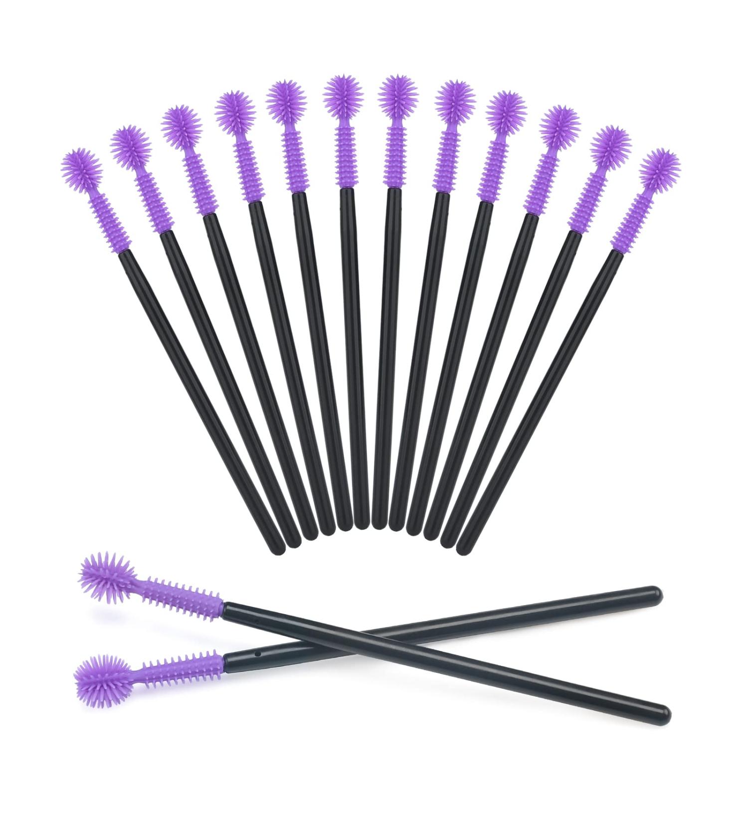 50PCS Disposable Silicone Eyelash Mascara Wands Brushes - Professional Makeup Tool Set (Purple) - Buy Online on GoSupps.com