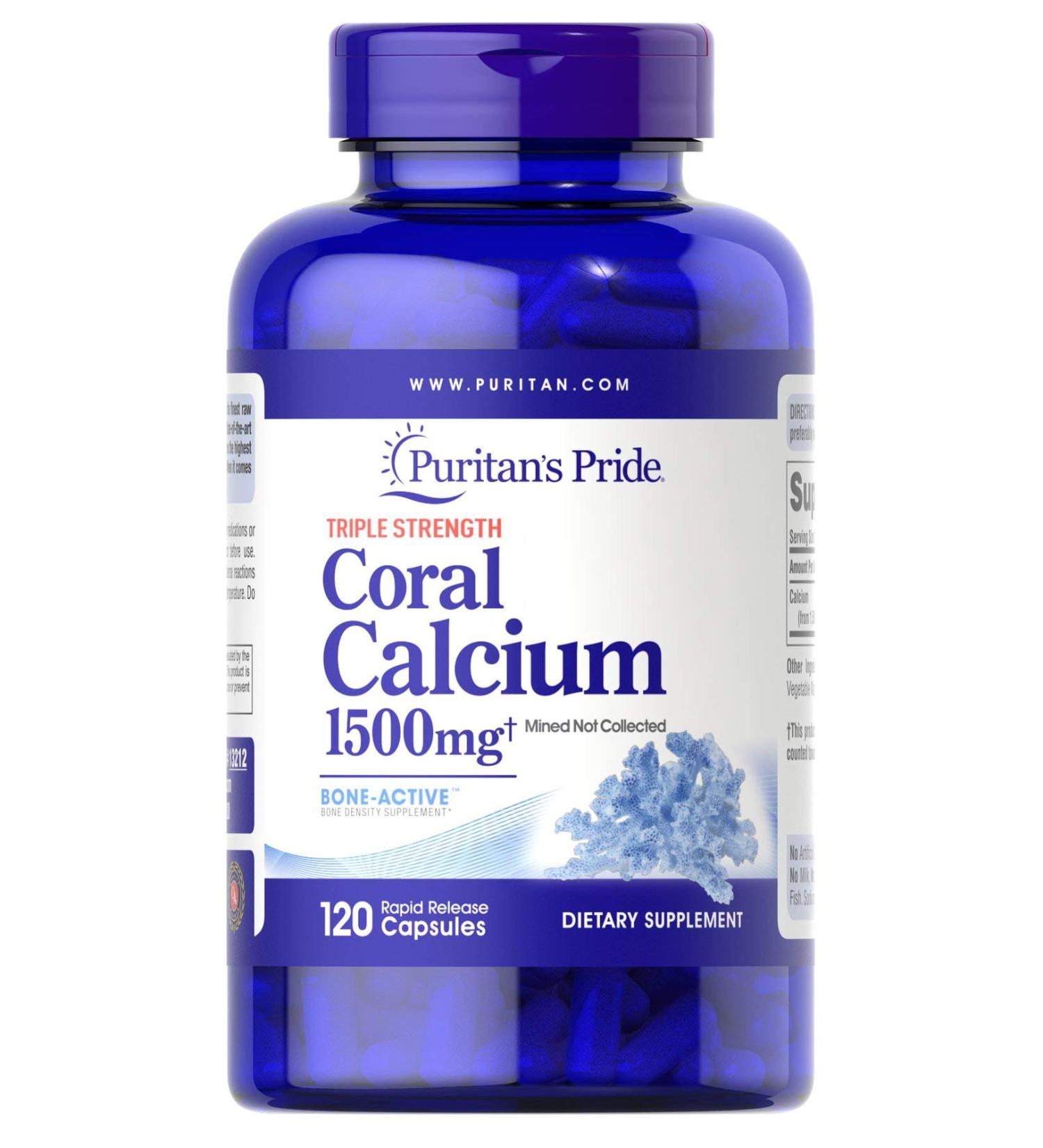 Puritan's Pride Triple Strength Coral Calcium 1500 mg-120 Capsules