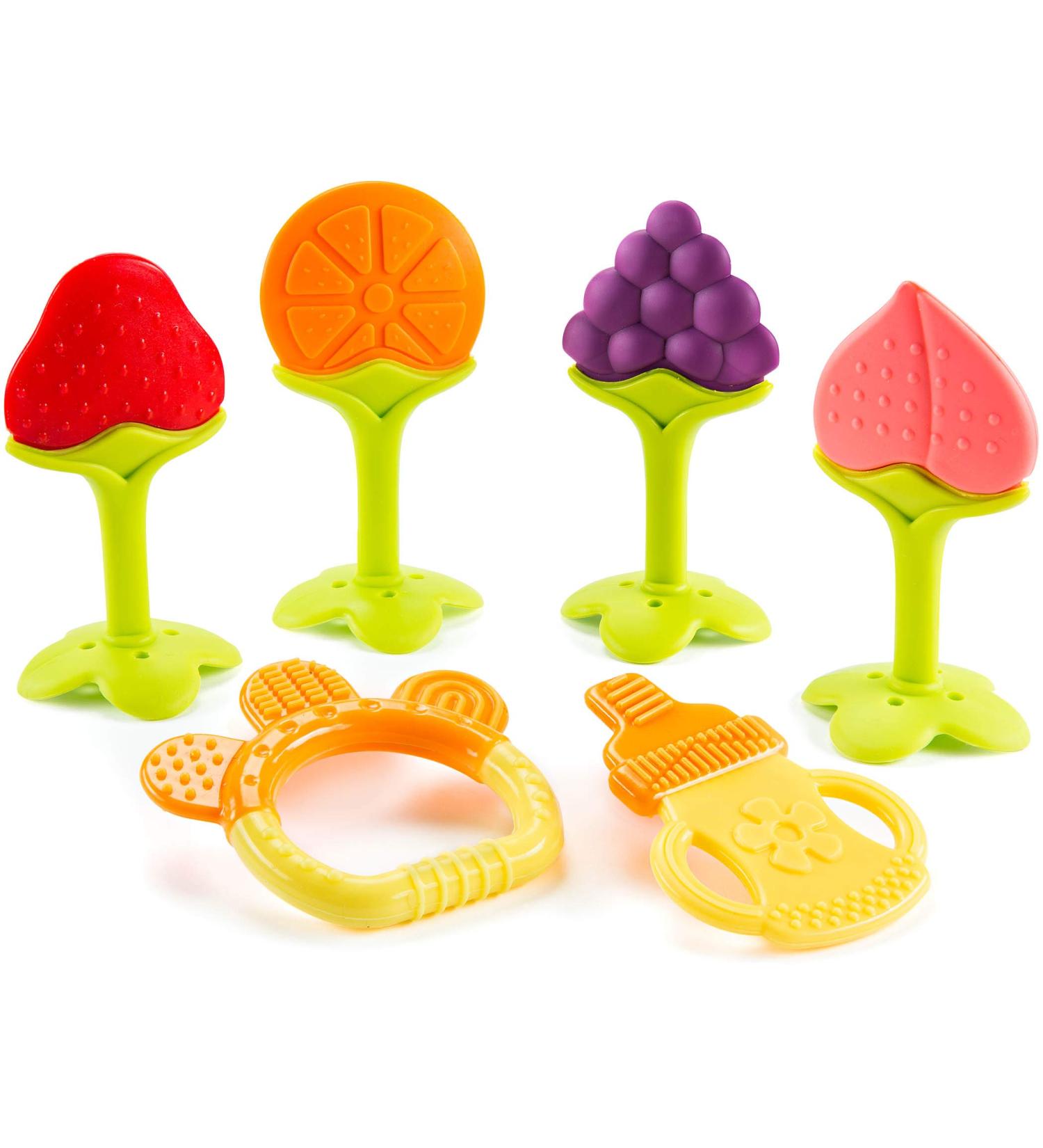 6-Pack Baby Teething Toys for Newborns | Freezer Safe Silicone Teethers for Infant and Toddler Gums | Perfect Baby Gift - Buy Online on GoSupps.com