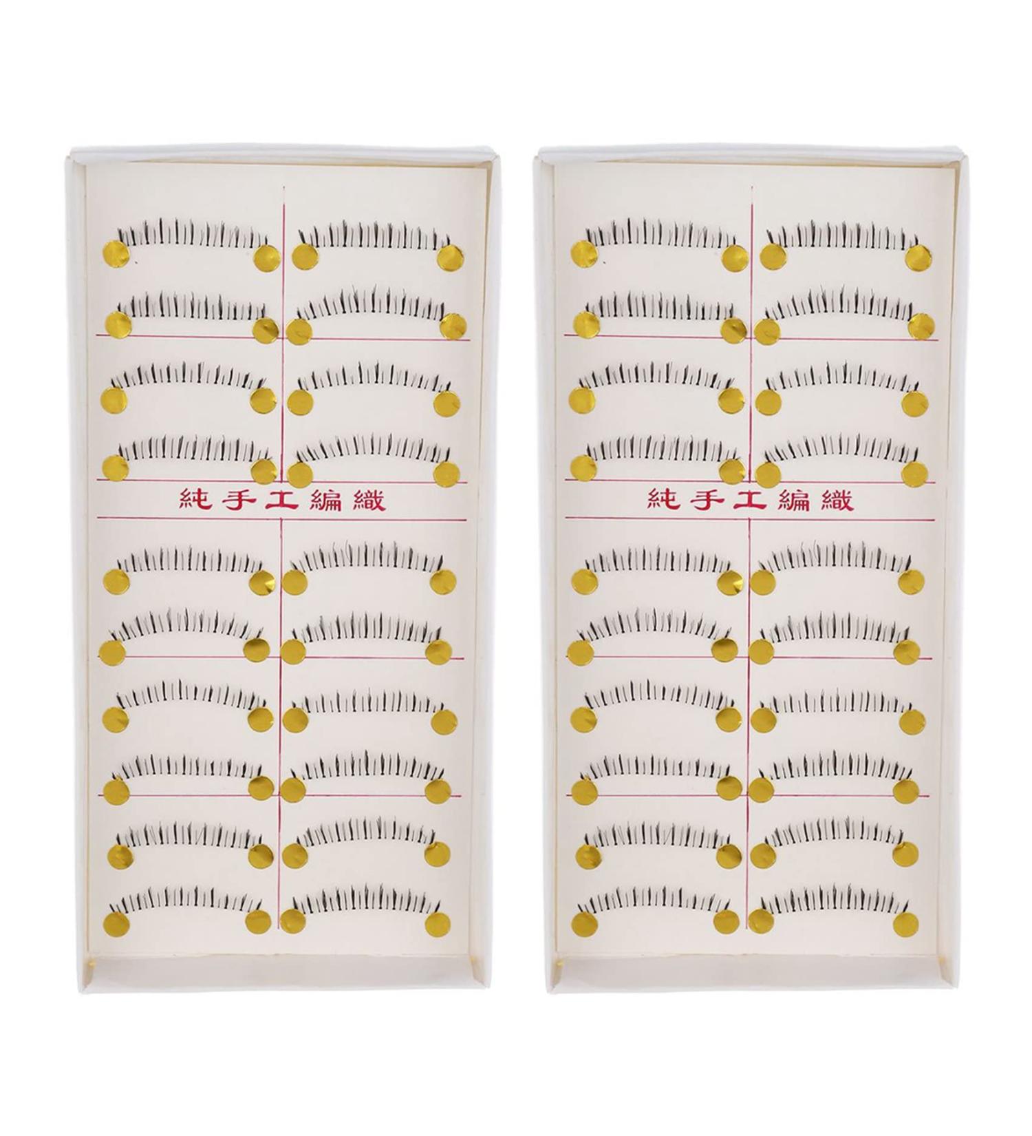 Bureau 20 Pairs Makeup Natural Lower Bottom Black False Eyelashes Clear Band - Buy Online on GoSupps.com