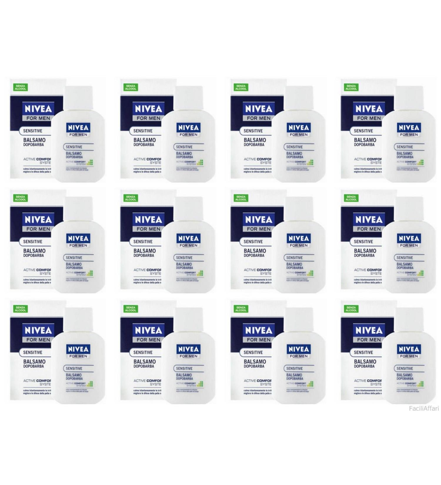 12 x NIVEA FOR MEN After Shave Balm Sensitive 100 ml