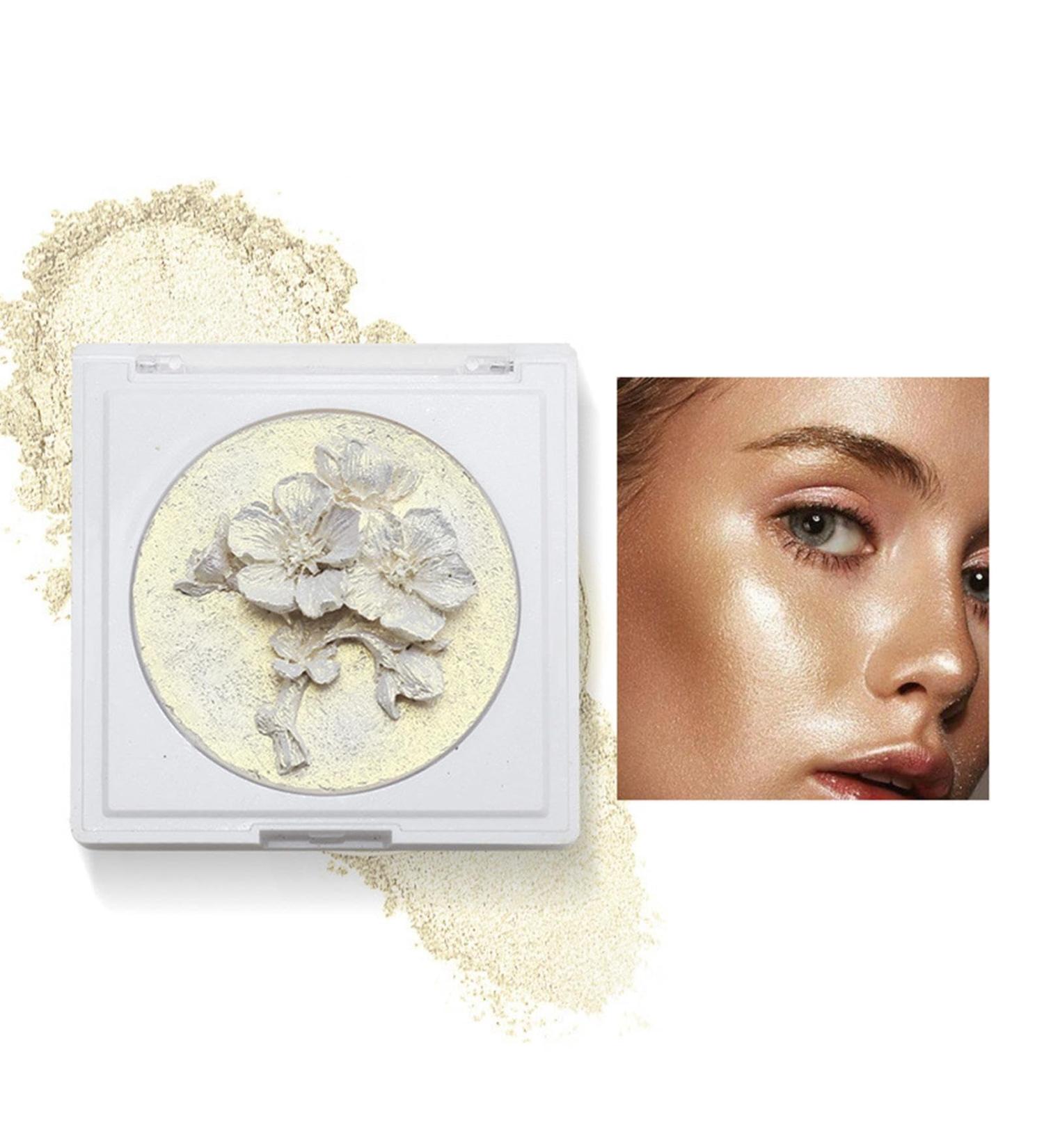 Highlighter Makeup Palette | Contour Palette Powder - 3D Plum Blossom Long-Lasting Highlighter Powder Face Highlighter Illuminator 0.7 Oz Highlight Makeup Rowces 02# - Buy Online on GoSupps.com