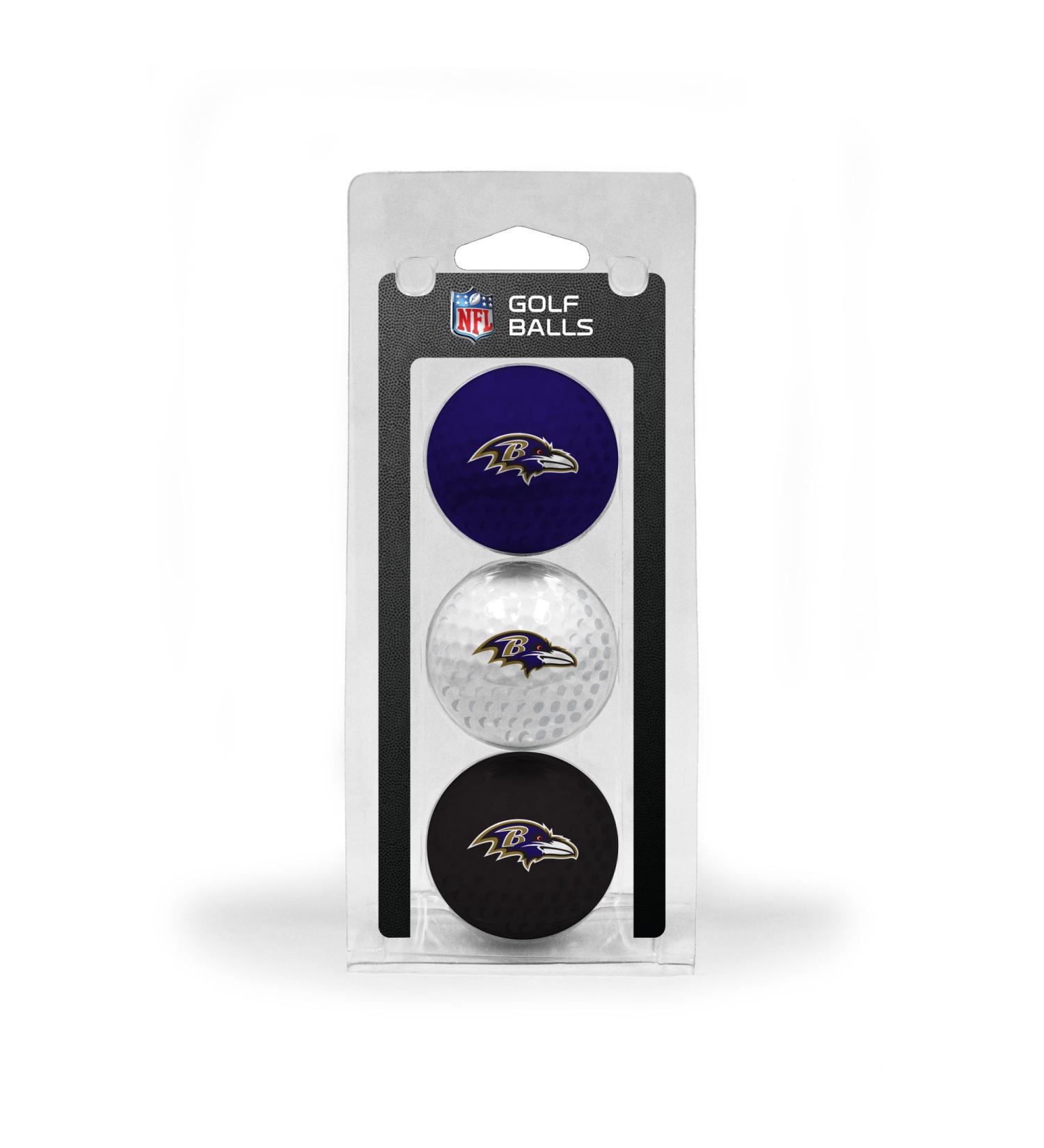 TEAM GOLF NFL 3 Golf Balls 3-Pack Women Children Men Unisex 30205 Baltimore Ravens One Size