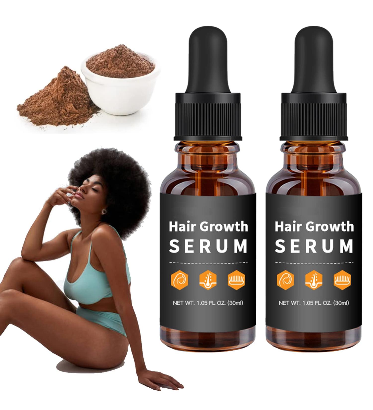Allurium Hair Growth Serum for Black Women - African Formula with Natural Ingredients for Longer, Thicker Hair - 2 Bottles - Buy Online on GoSupps.com
