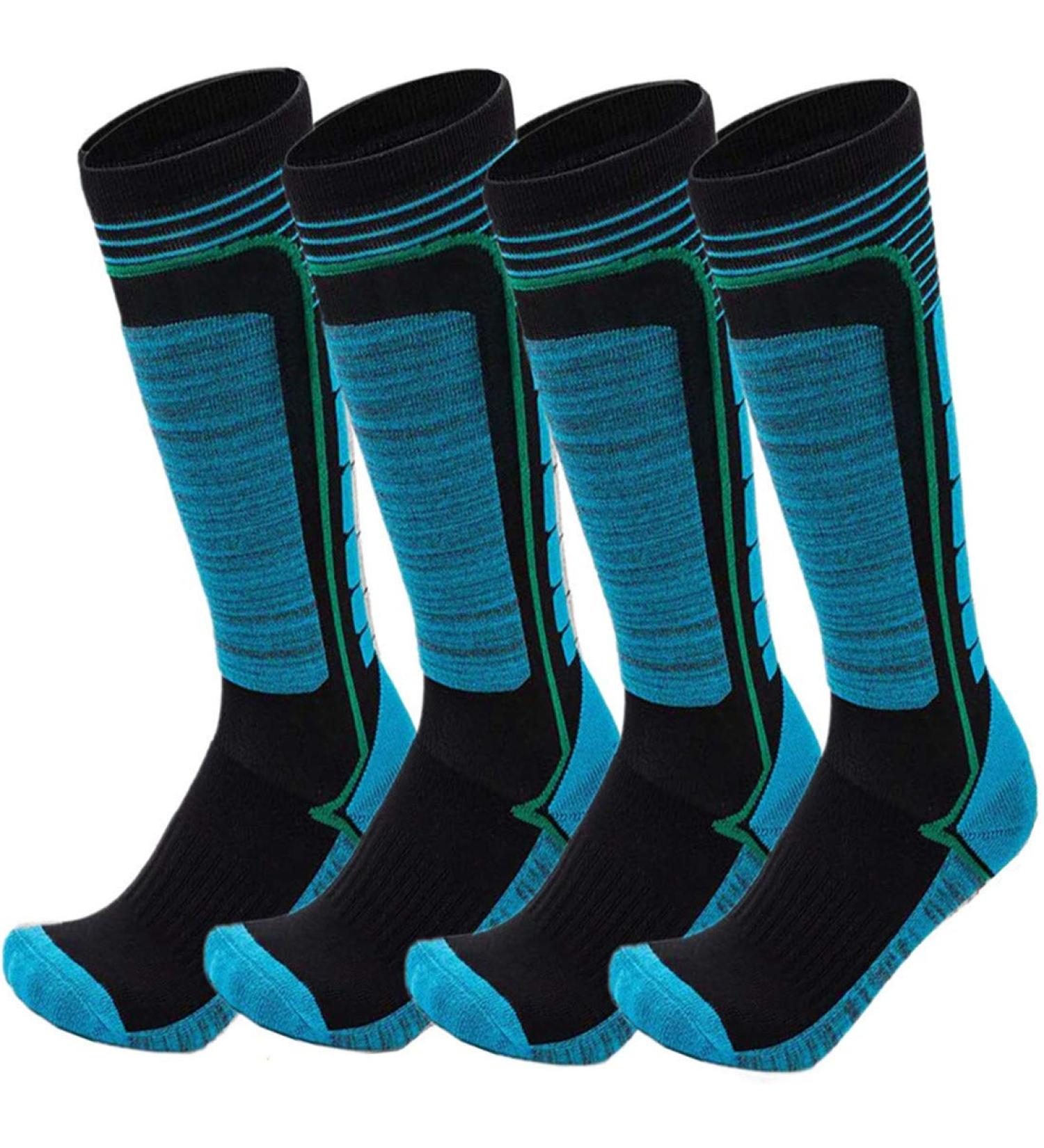 Buy Finger Ten Unisex Ski Socks - Cotton Sports Socks for Men Women & Children - 2 Pairs - Perfect for Skiing & Snowboarding - Thermo Comfort in Blue - Buy Online on GoSupps.com