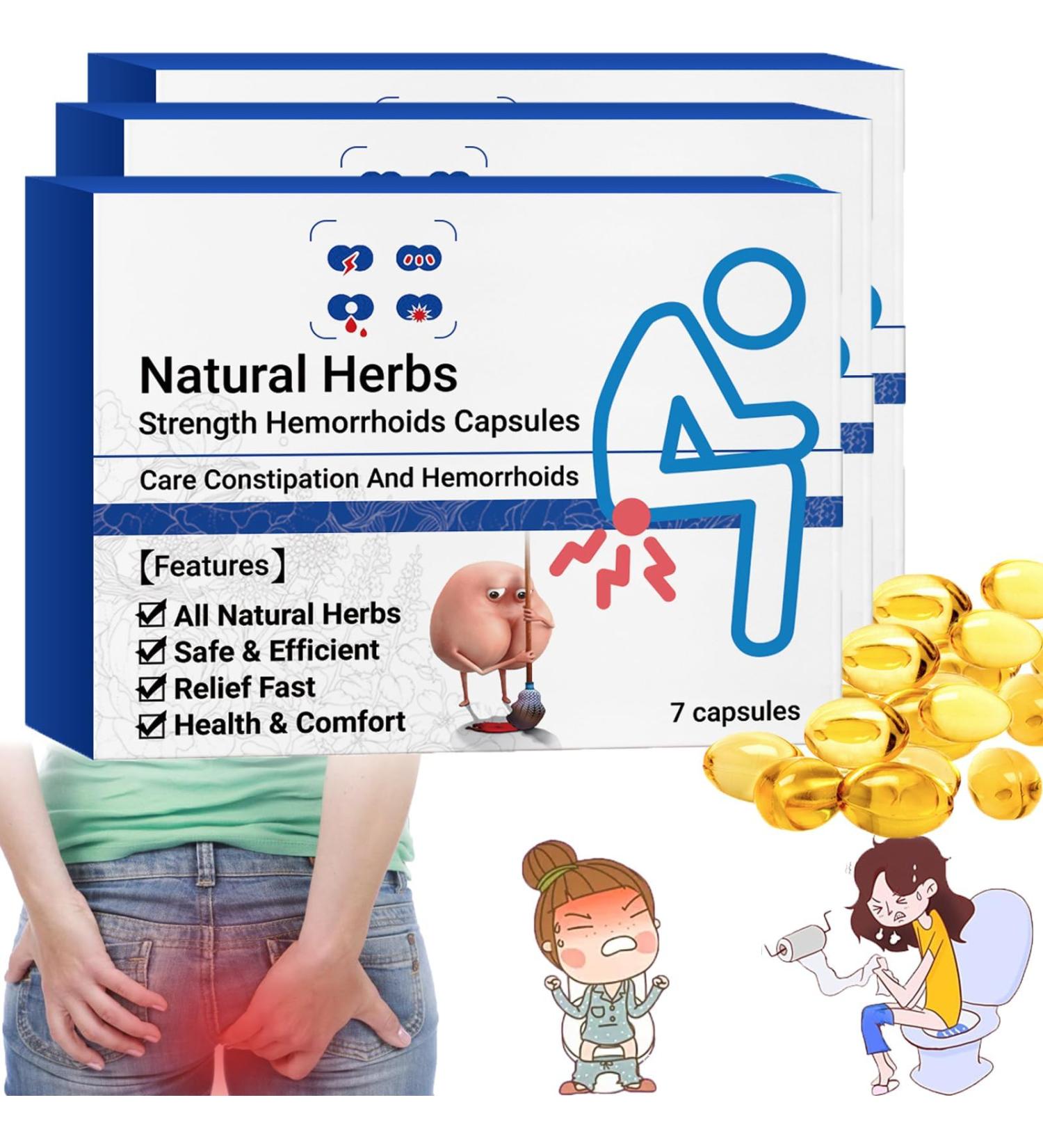 Heca Natural Herbal Hemorrhoid Relief Capsules (Pack of 3) - Buy Online on GoSupps.com