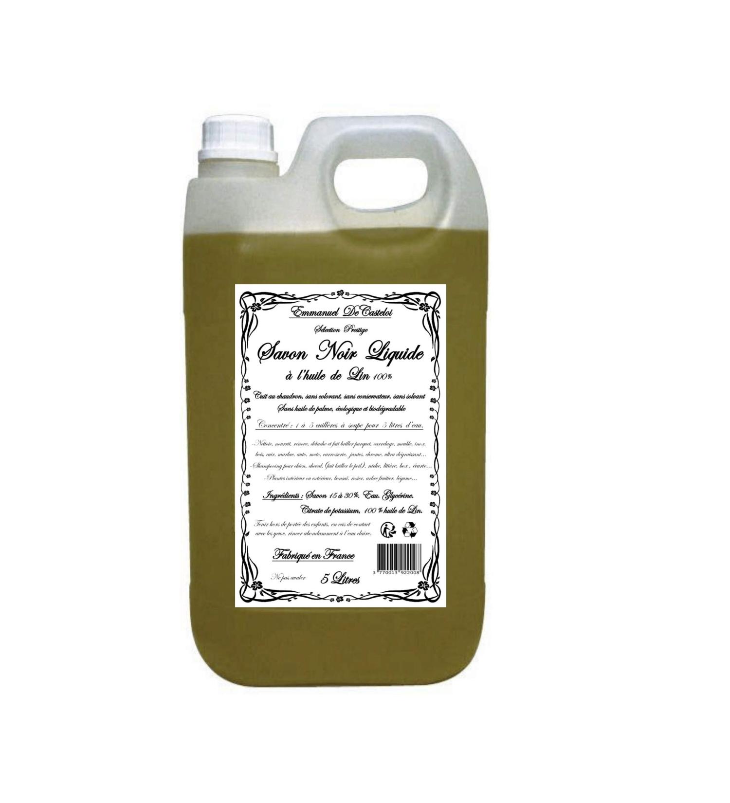  Emmanuel DeCasteloi Black Liquid Soap with Linseed Oil Prestige Selection Household Natural No Rinse Ecological Biodegradable No Palm Oil Solvent or Preservative 5 L Made in France - Buy Online on GoSupps.com