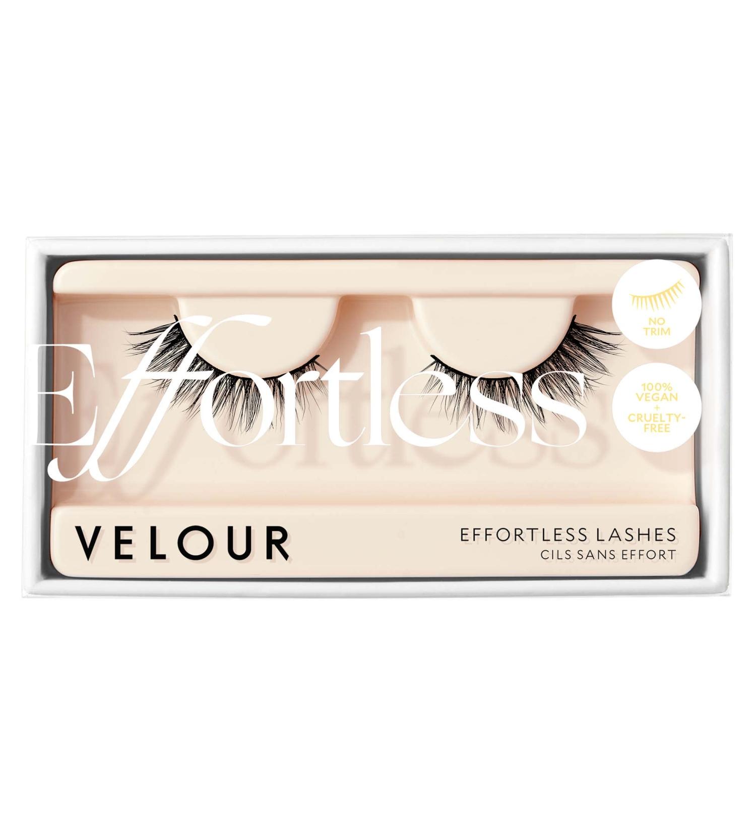 Velour Synthetic Effortless Eyelashes - No-Trim Strip False Lashes | Lightweight, Reusable, Natural and Luxurious Fake Lash Extensions | Long-Lasting and Vegan - Soft, Comfortable, Suitable for All Eye Shapes - Buy Online on GoSupps.com