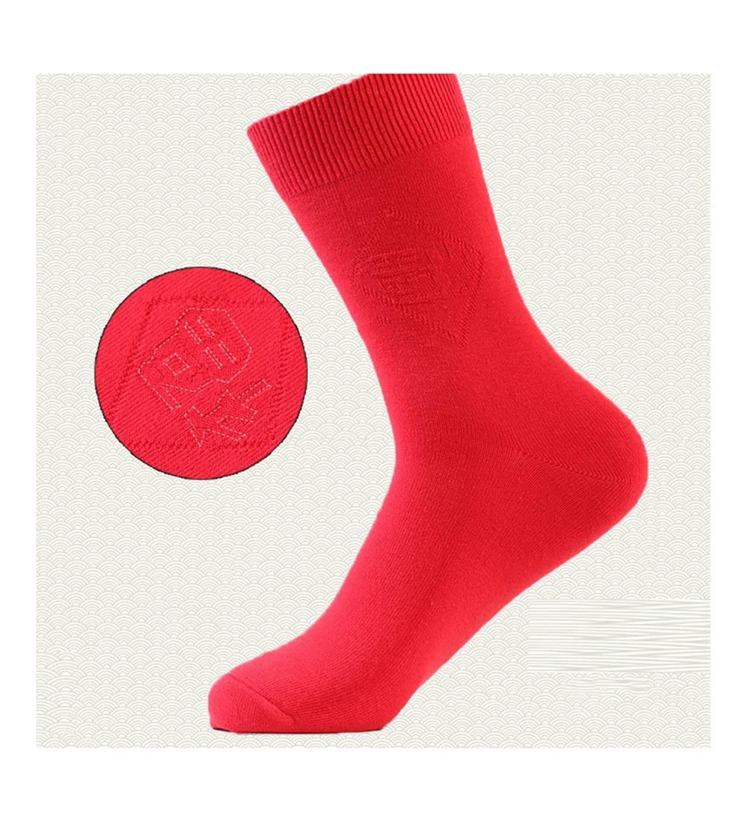 Chinese New Year 2022 Women's Red Zodiac Socks | Embroidered, Comfortable & Breathable (4 Pairs) - Size 34-39 - Buy Online on GoSupps.com