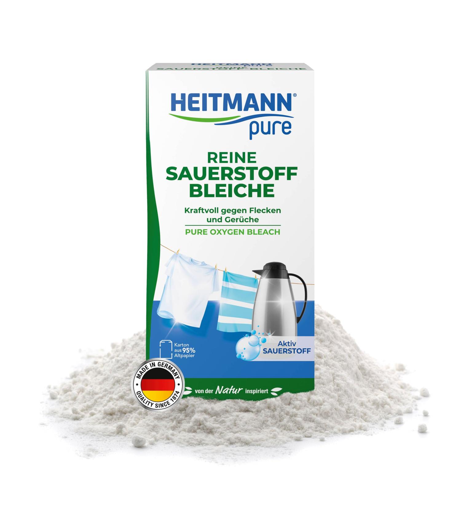 HEITMANN pure Pure Oxygen Bleach: Ecological Bleach high Washing Power Against Stains & Dirt 1x 350g - Buy Online on GoSupps.com