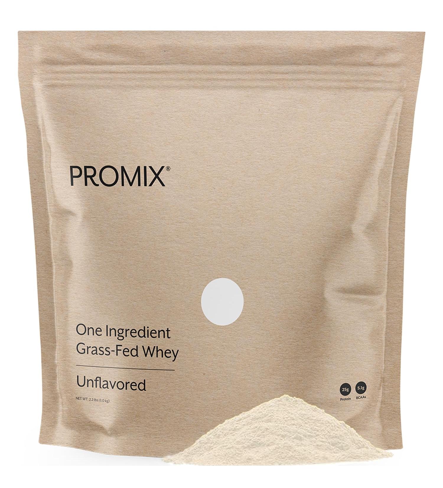 ProMix Nutrition Whey Protein Powder, Grass Fed, Unsweetened, Hormone Free - 25g Protein per Serving, Sugar Free, Soy Free, Unflavored - 32 Servings - Buy Online on GoSupps.com