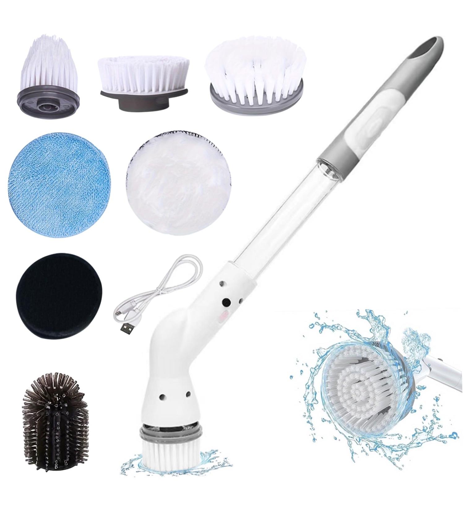 Kitchen Brushes Electric Cleaning Brush Cordless Electric Spin Scrubber with Adjustable Stretchable Arm and 7 Replacement Brush Heads Spin Scrubber for Tile Floor Cleaning Tool Set2 With 7 Brush Heads - Buy Online on GoSupps.com