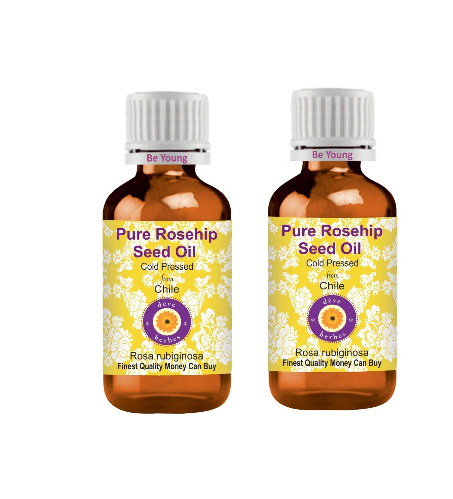d ve herbes Pure Rosehip Seed Oil (Rosa rubiginosa) Cold Pressed (Pack of Two) 100ml X 2 (6.76 oz) - Buy Online on GoSupps.com