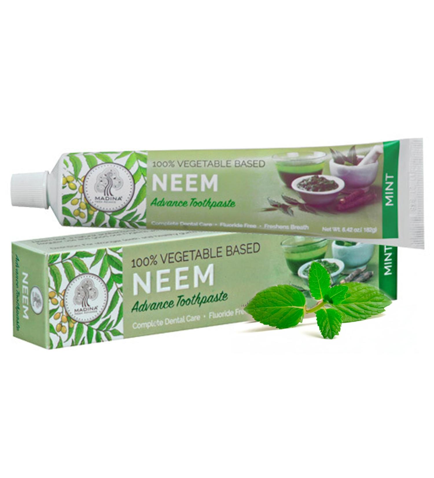 Madina Neem Advance Toothpaste 6 Pack, Natural Oral Care, Herbal Toothpaste, Antibacterial, Antifungal, Plaque Control, Breath Freshening, Daily Use, Oral Hygiene, 6.42 oz Each 1.17 Ounce (Pack of 6) - Buy Online on GoSupps.com