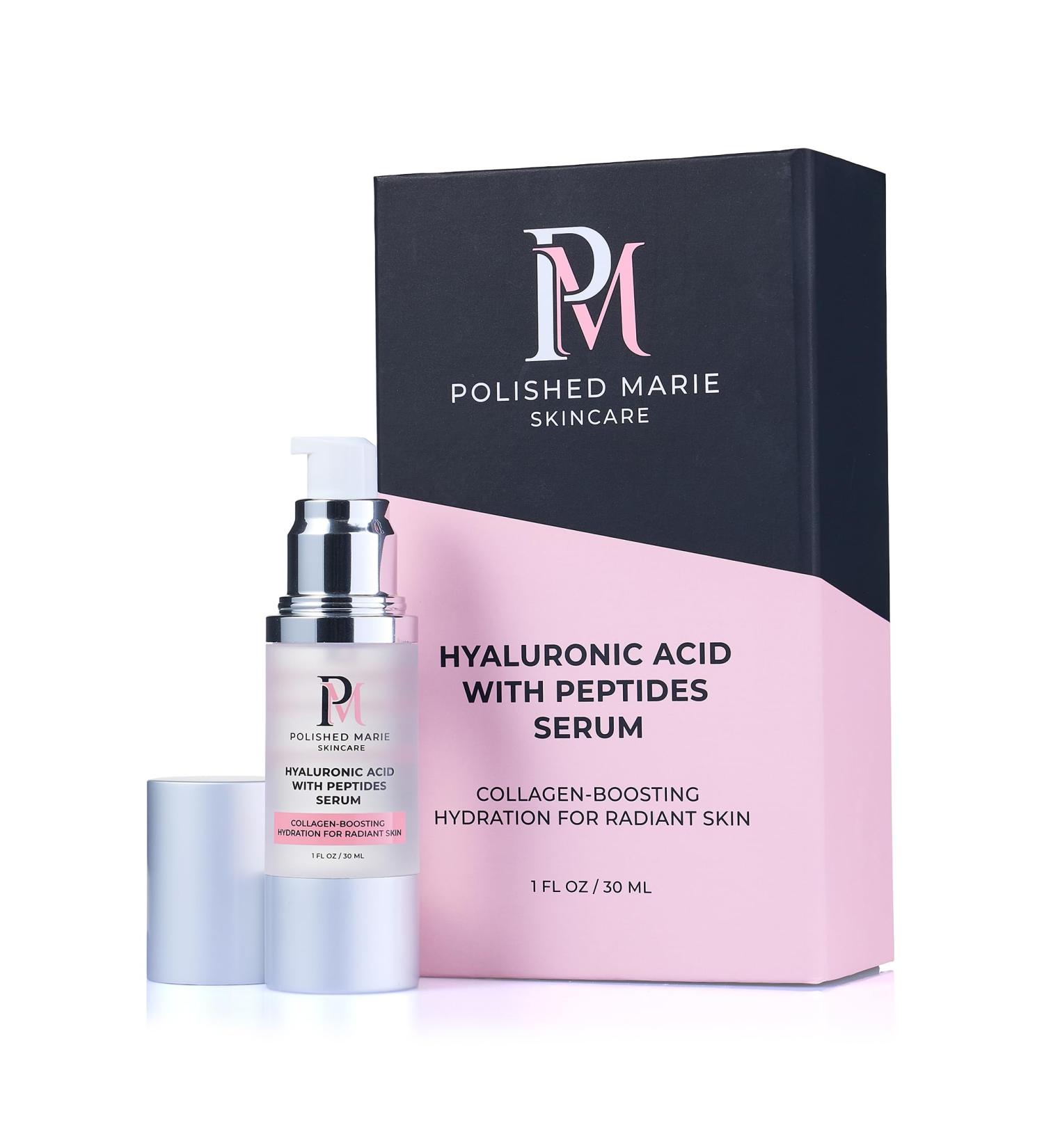 Polished Marie Hyaluronic Acid with Peptides Face Serum Deep Hydration Plumping & Smoothing Lightweight Fragrance-Free Vegan - Buy Online on GoSupps.com