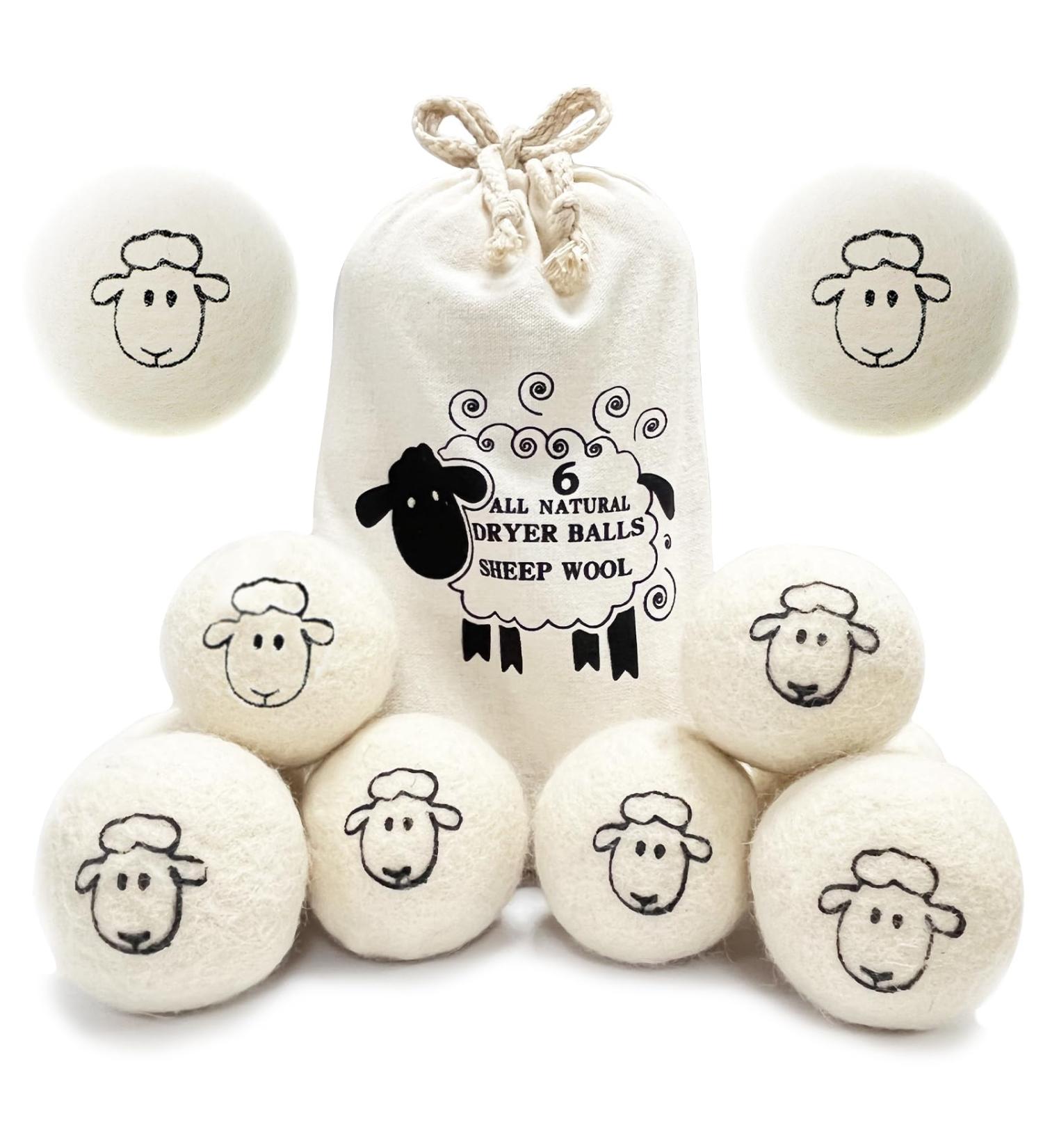 Luckaide 8-Piece Wool Dryer Balls for Tumble Dryers | 100% Natural Reusable Dryer Balls for Down Jackets & Tennis Ball Drying | Eco-Friendly Laundry Solution - Buy Online on GoSupps.com