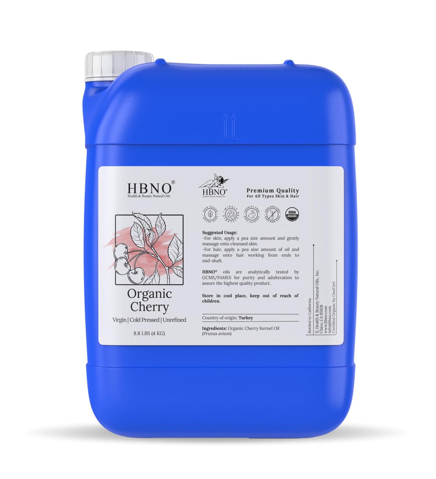 HBNO Cherry Kernel Oil - 8.8 lbs (4kg) - Ideal for Shampoos Conditioners Lip Balms Face wash Lotions and Skin Care Products. - Buy Online on GoSupps.com