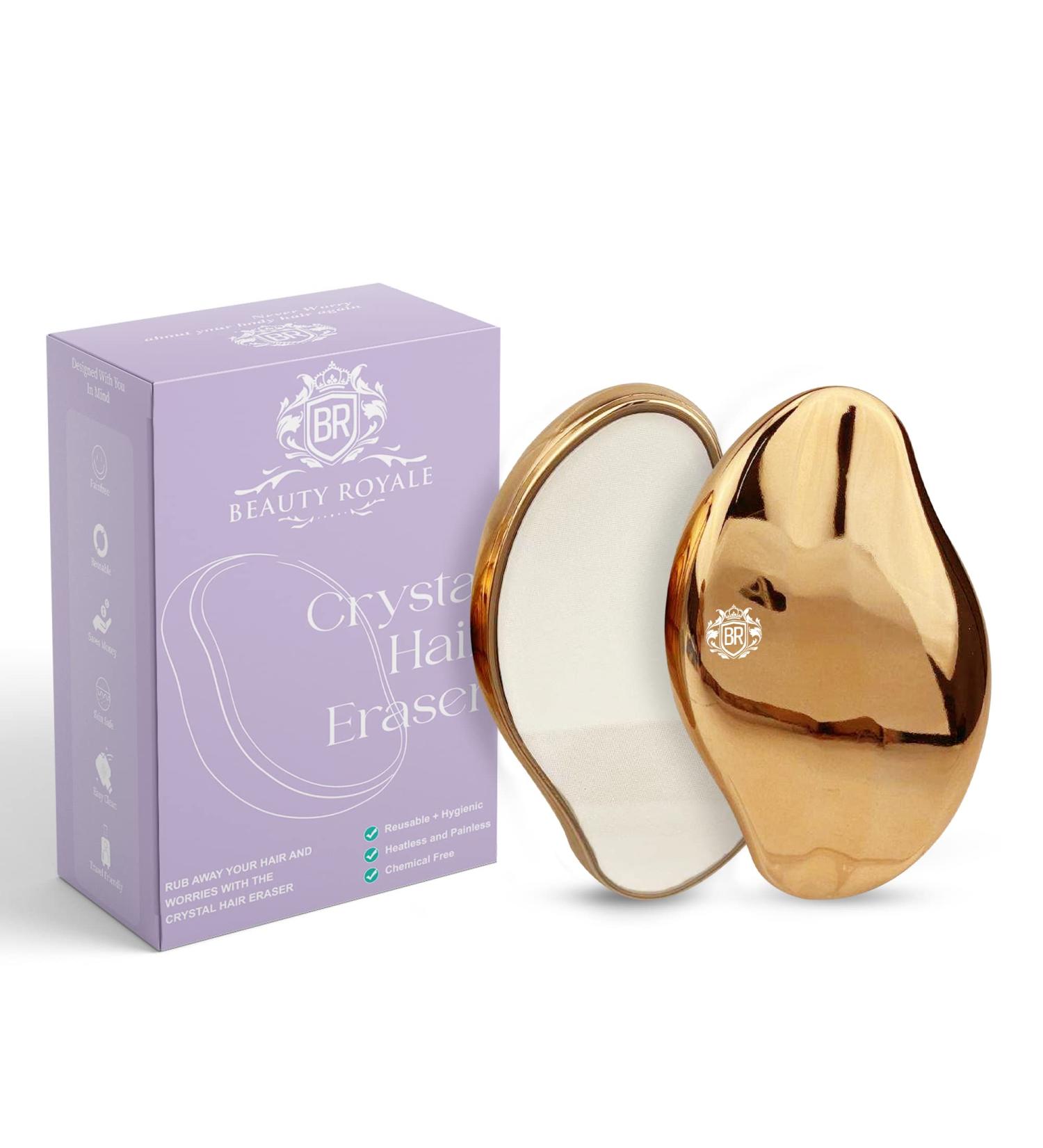 Beauty Royale Crystal Hair Eraser - Smooth Exfoliation for Men and Women - Painless Hair Removal for Arms, Legs, and Back - Razorless Shaver - Portable and Reusable Magic Eraser (Gold) - Buy Online on GoSupps.com