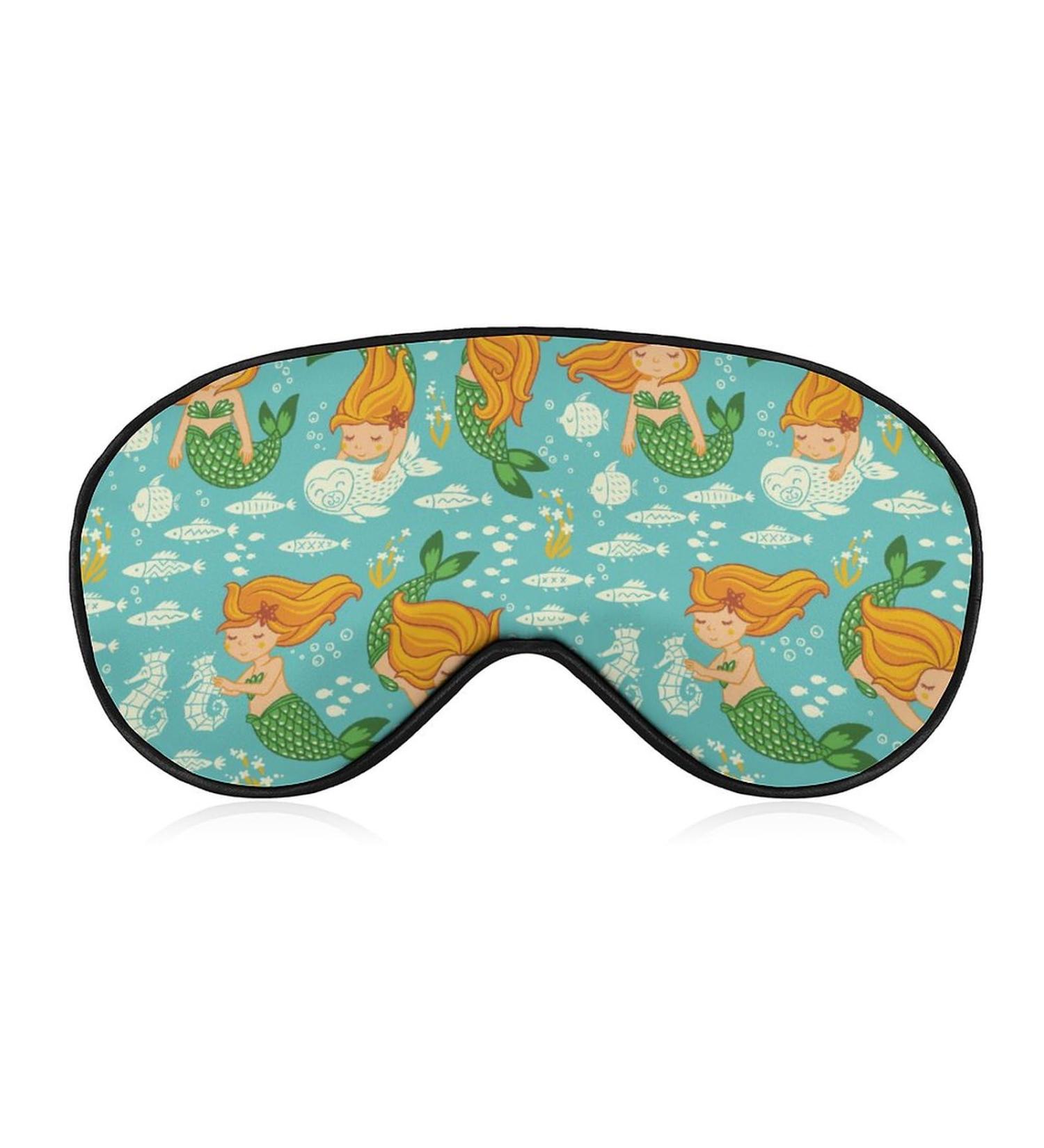 Mermaid Sleep Mask - Adjustable Strap Eye Cover for Sleeping, Blocking Light - Perfect for Travel, Naps - Men and Women - Buy Online on GoSupps.com
