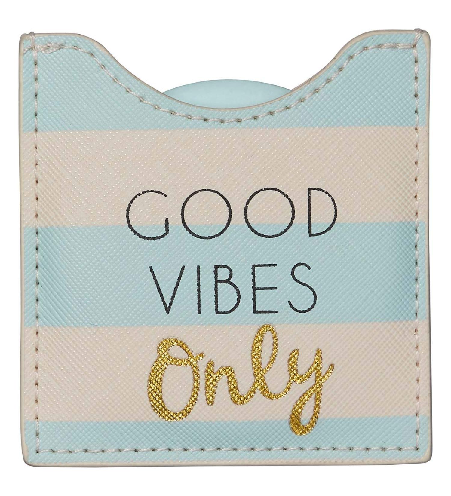 Draeger Paris 1886 SPIEGEL Round Pocket Mirror - Good Vibes ONLY | 8.5 cm x 8 cm | Perfect Gift for Birthdays & All Occasions - International Shipping Available - Buy Online on GoSupps.com