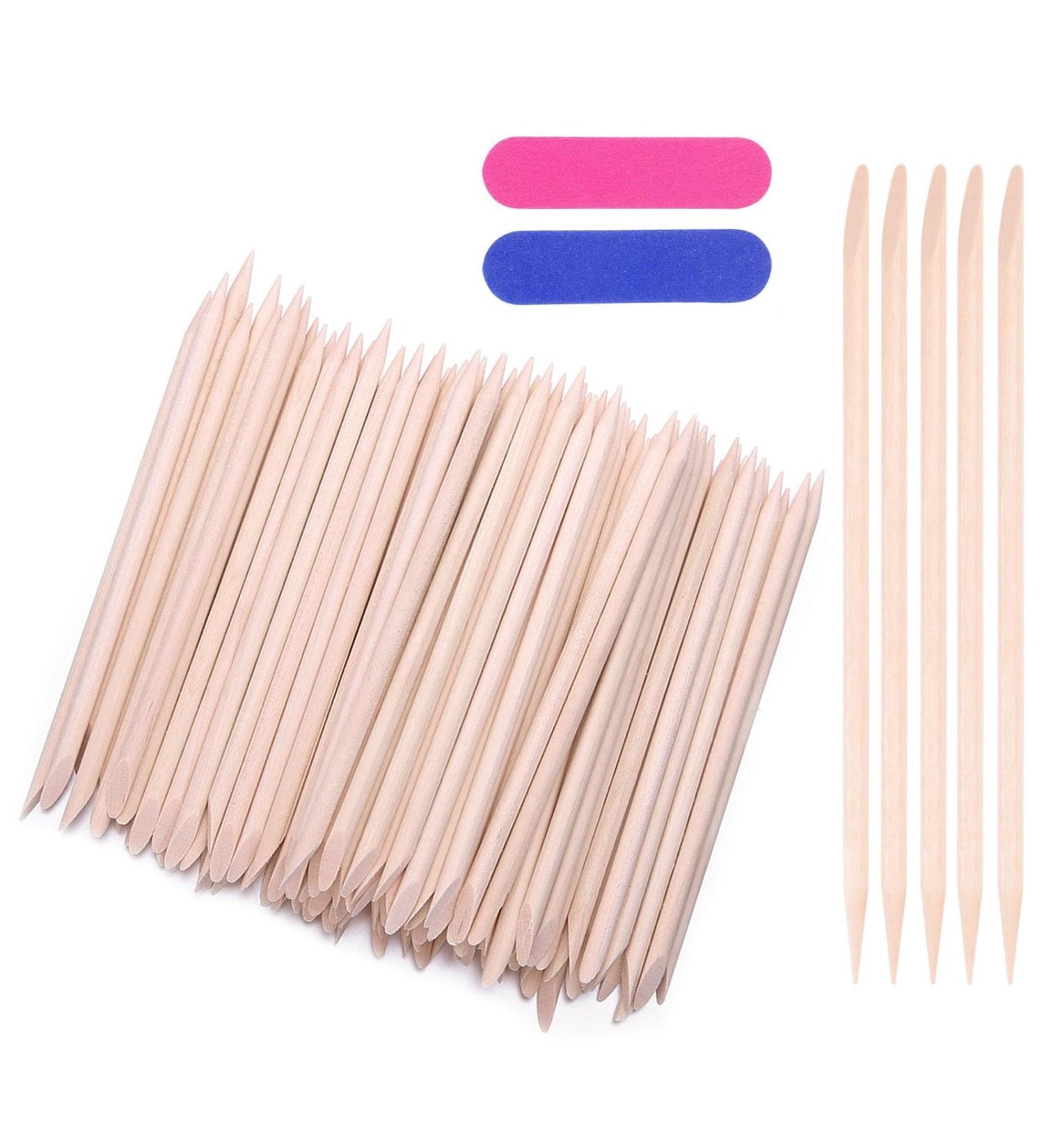 Luckaide Rosewood Manicure Sticks - 202 Double-Sided Wooden Sticks & 2 Nail Files for Perfect Nail Care & Pedicure - Buy Online on GoSupps.com