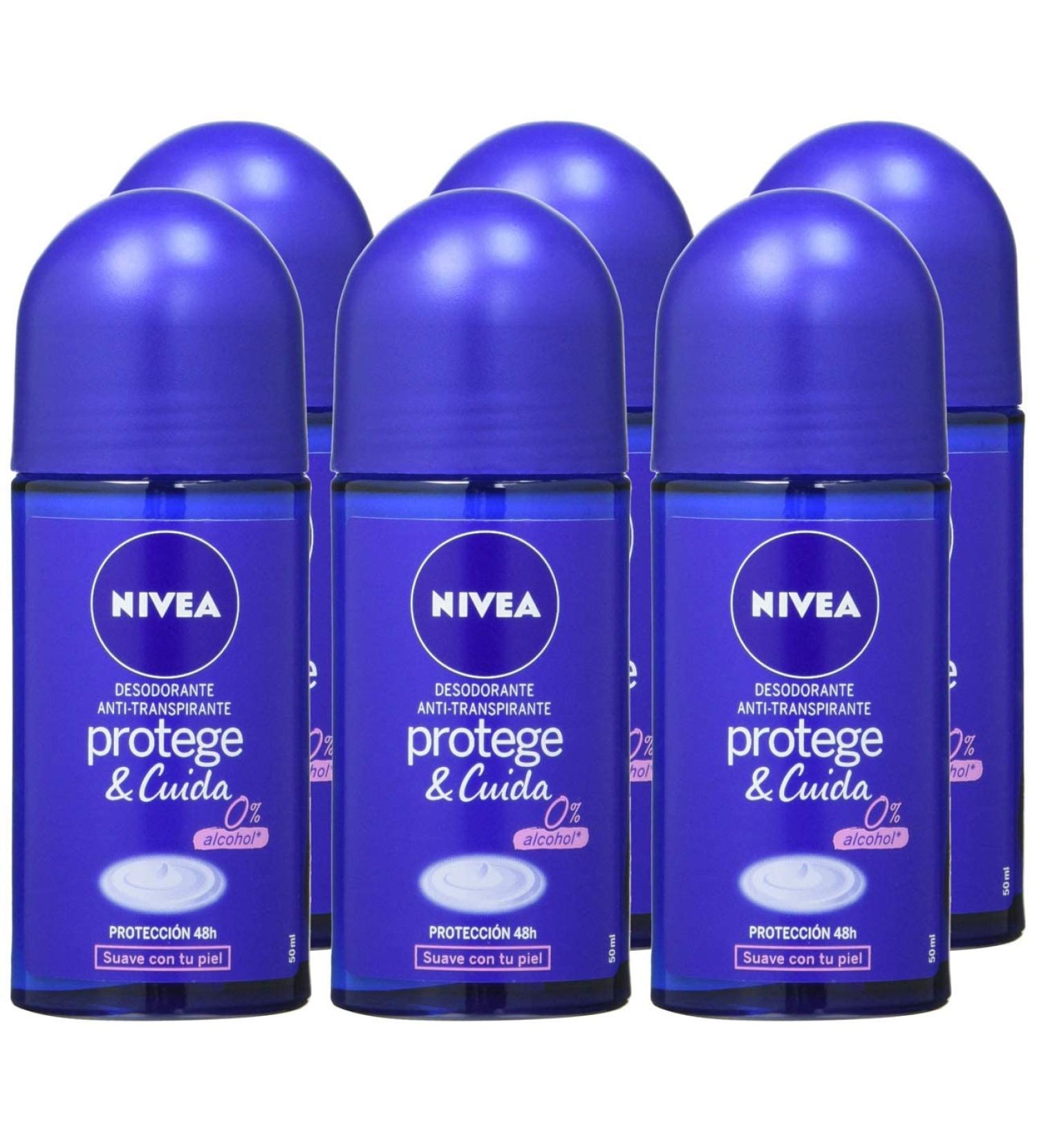 Nivea Roll-On Protection & Care 50 ml Pack of 6 - (1.69 Fl Oz x 6) | Nivea Skincare - Buy Online on GoSupps.com