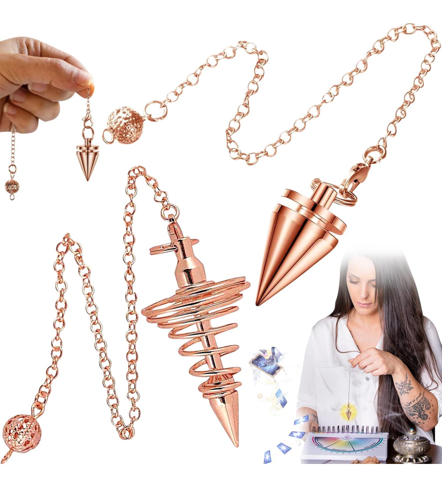 2-Pack Esoteric Pendulum Set for Reiki Healing | Radiesthesia Pendulums for Energy Therapy & Protection - Buy Online on GoSupps.com