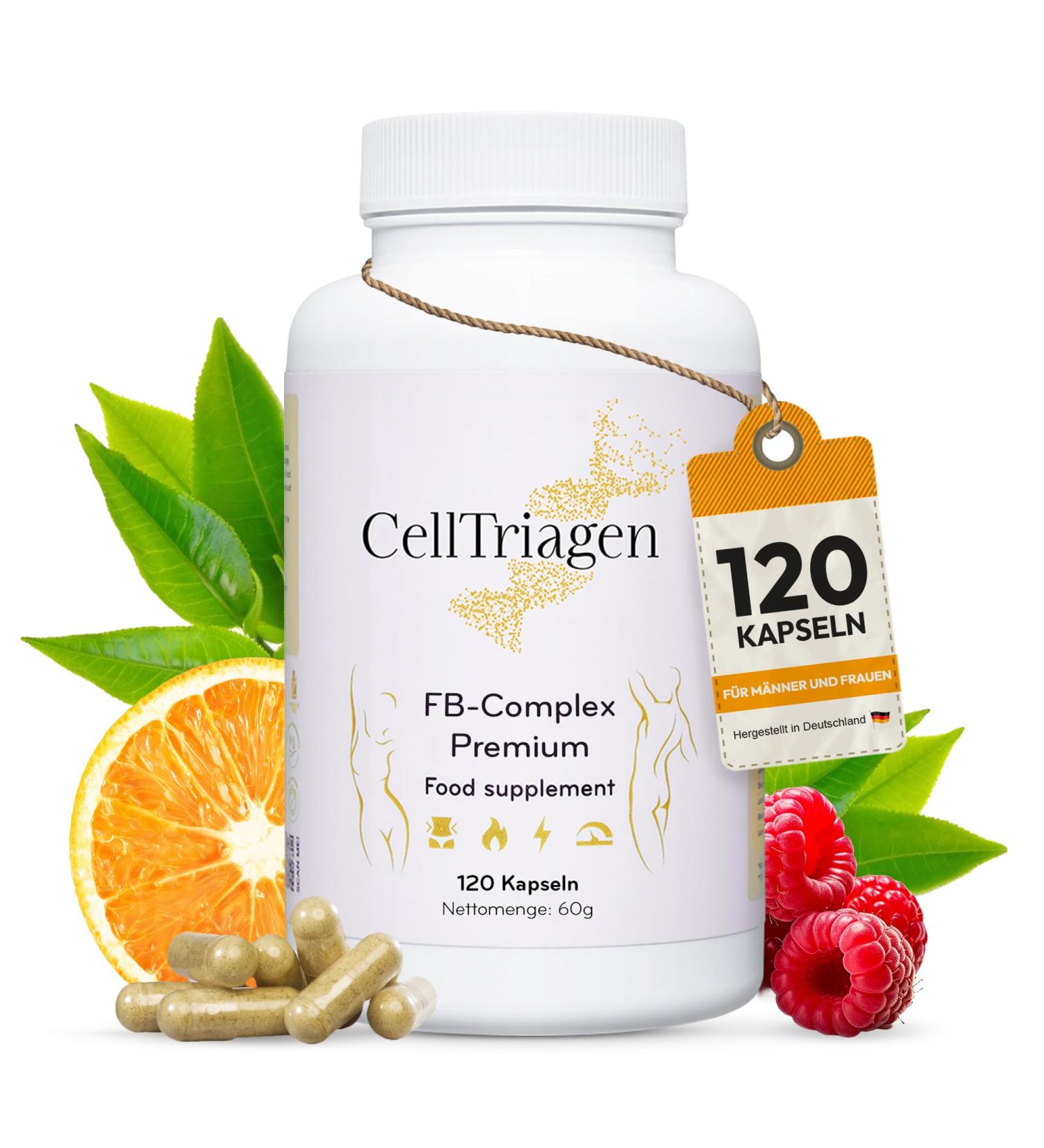 Celltria Premium FB-Complex | All-in-One Formula with Garcinia Cambogia Bitter Orange & Raspberry | 120 Capsules for Enhanced Training Support - Buy Online on GoSupps.com