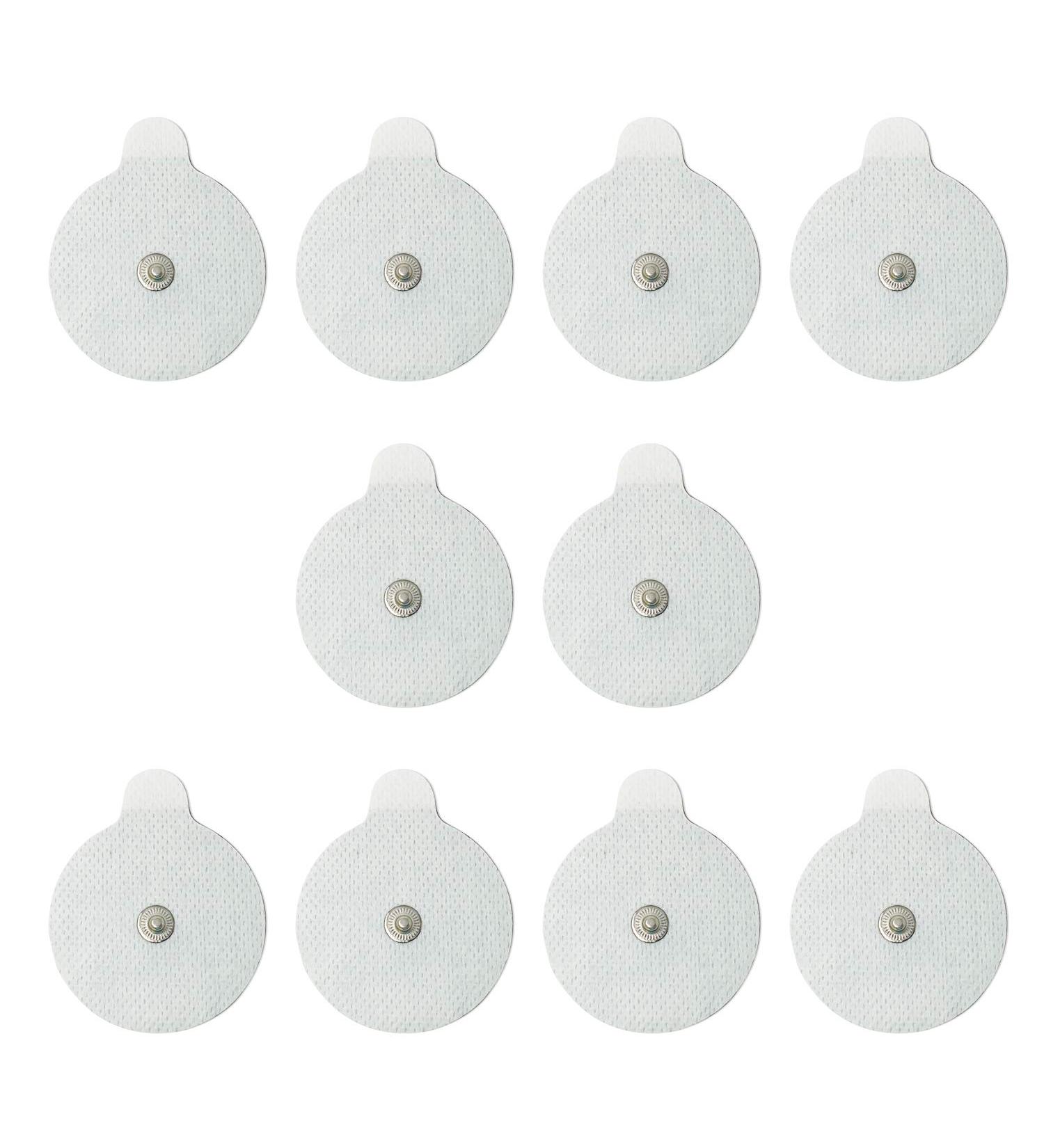 Premium TENS Electrodes - 2 Round Replacement Pads for TENS Units | Snap TENS Unit Electrodes (5 Pair - 10 Electrodes) | Best Price - Buy Online on GoSupps.com