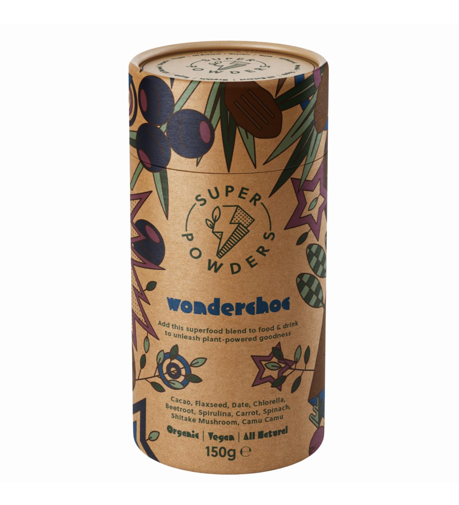 WONDERCHOC Superfood Raw Cacao Blend - Natural Iron & Vitamin C for Kids & Families | Ideal for Picky Eaters | 30 Servings - Buy Online on GoSupps.com