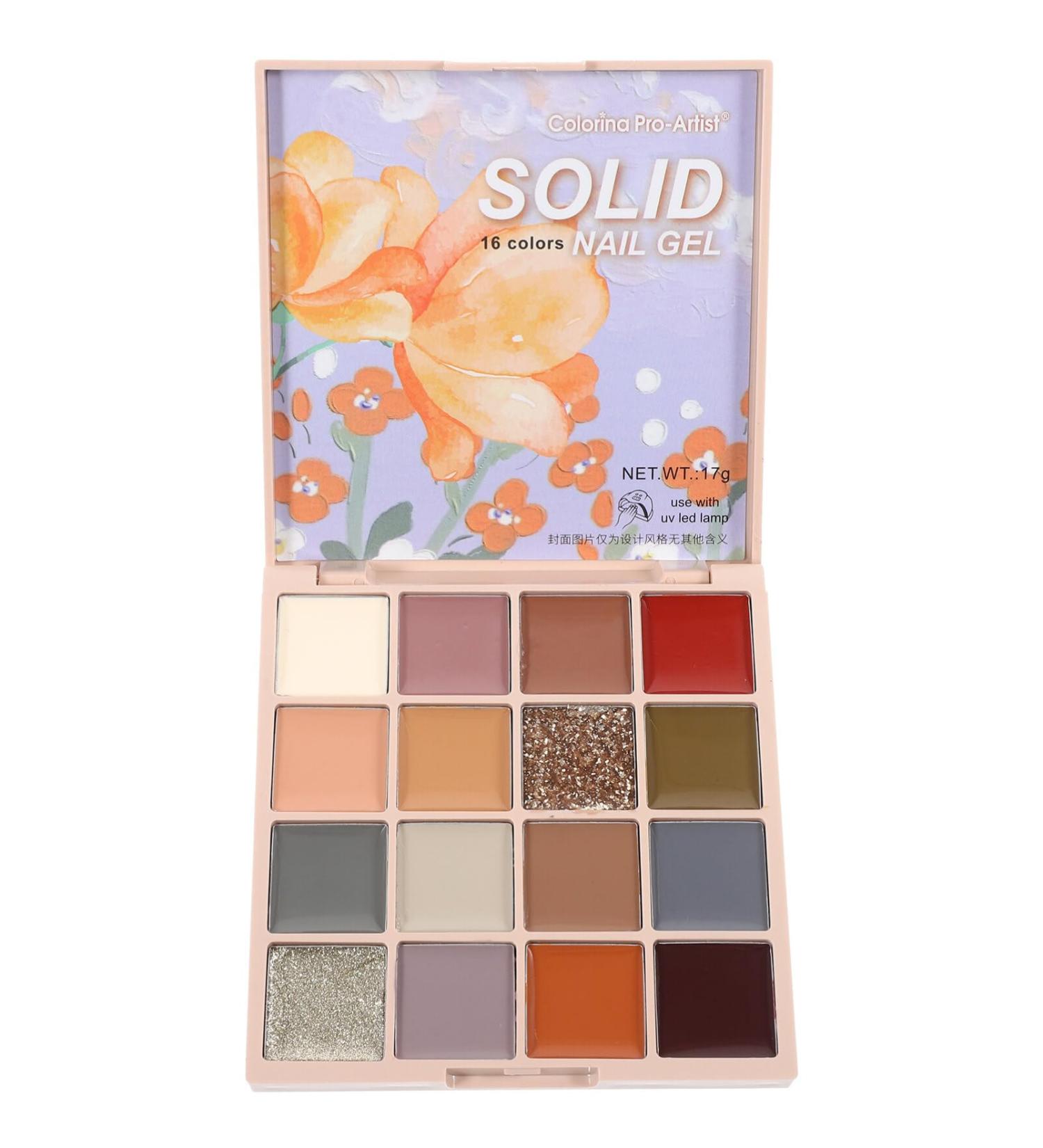FOMIYES 1 Box of Solid Gel Nail Polish Solid Cream Gel Polish Palette 16 Color Nail Polish Gel Palette Manicure Glue Gels for Acrylic False Nails Art Accessories - Buy Online on GoSupps.com