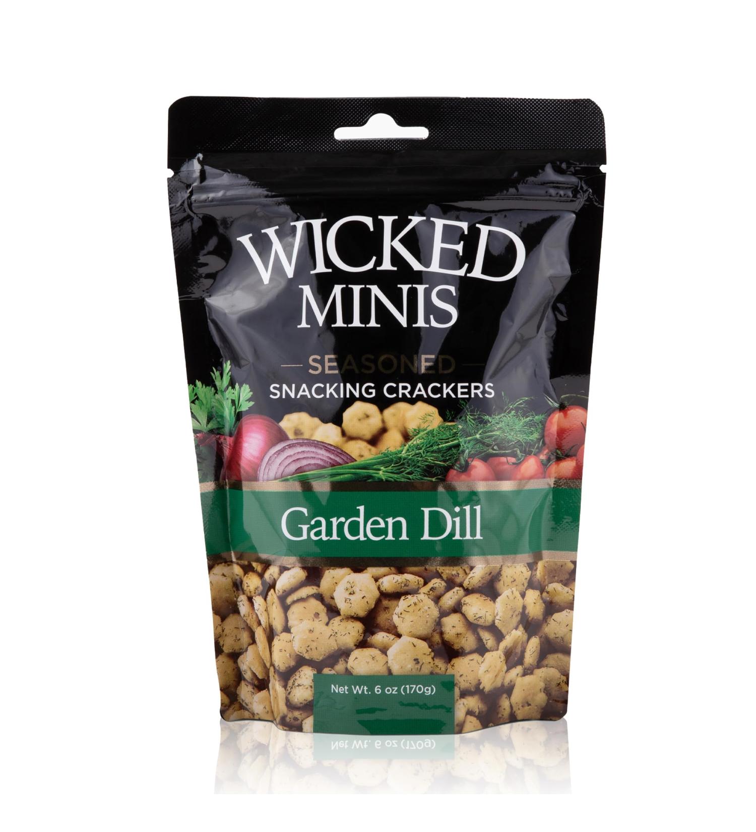 Wicked Minis Garden Dill Soup & Oyster Crackers - 6oz Salted Mini Puffed Snacks for Chili & Salads | Savory Croutons & Snacking Mix - Buy Online on GoSupps.com