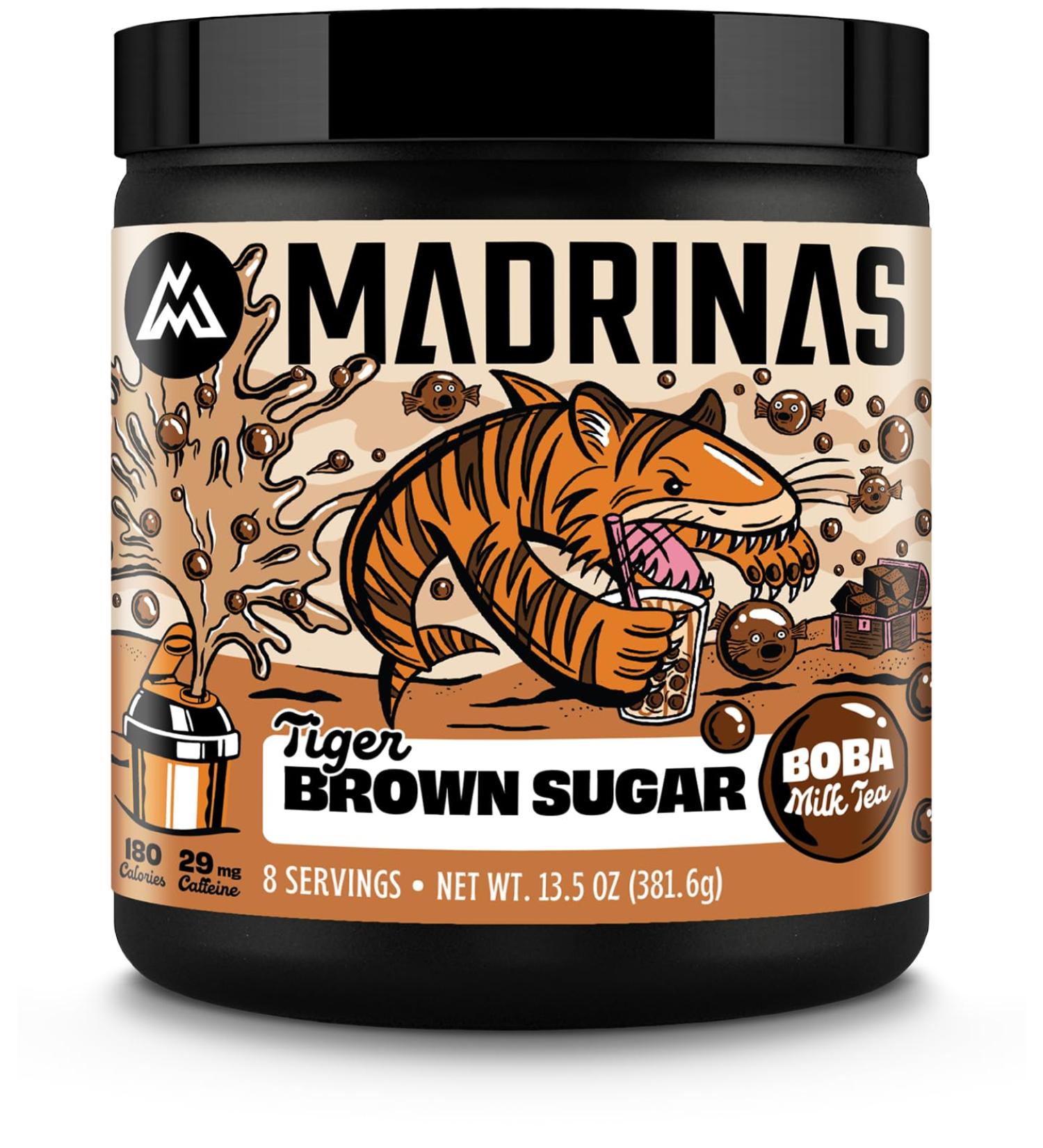 Madrinas Tiger Brown Sugar Boba Milk Tea - 13.5oz (8 Servings) | Buy Internationally | Premium Flavor Quality - Buy Online on GoSupps.com