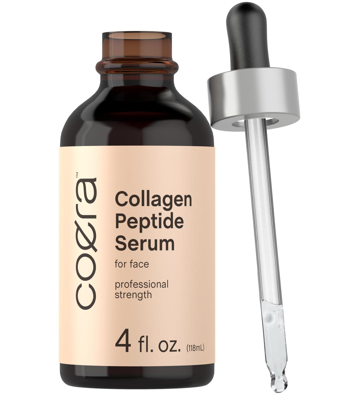 Coera Collagen Peptides | 4 fl oz | Face Serum with Verisol | Professional Strength Formula for Women | Free of Parabens SLS & Fragrances | Packaging May Vary - Buy Online on GoSupps.com