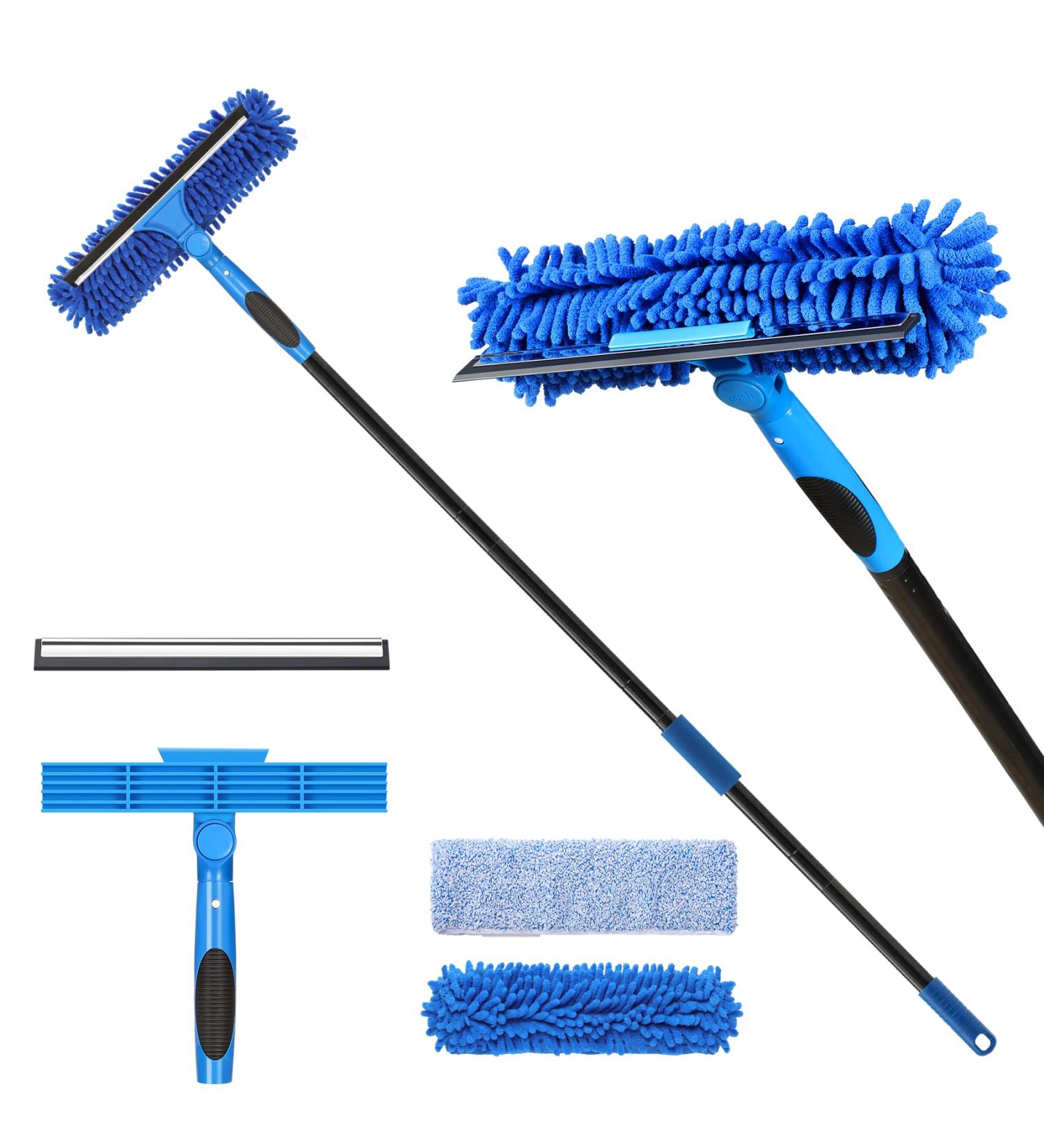 VITEVER Professional Window Squeegee Cleaner Tool with Extension Pole - 2-in-1 Scrubber Cleaning Kit - Buy Online on GoSupps.com