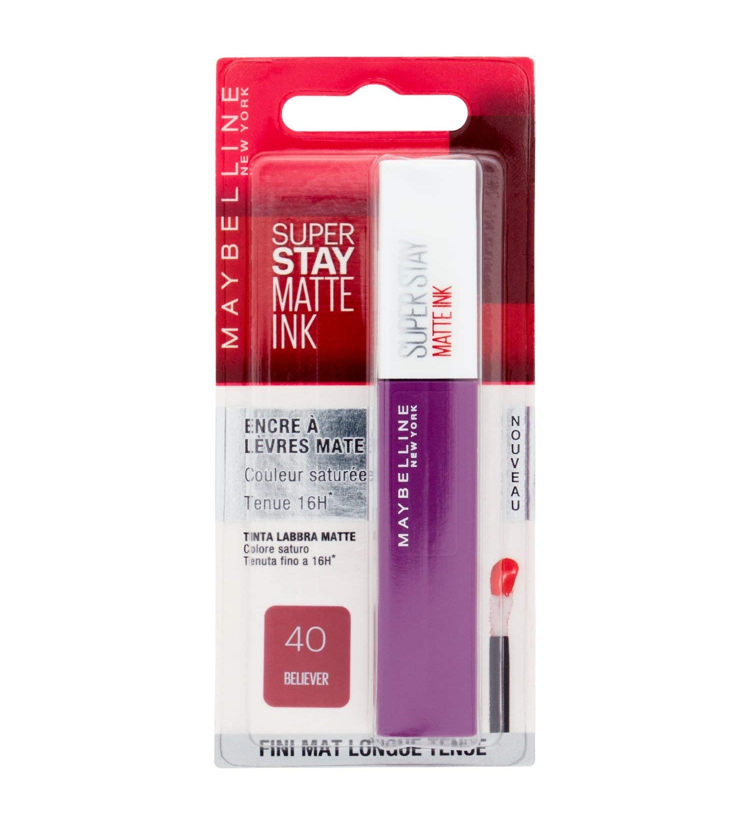 GEMEY MAYBELLINE Superstay Matte Ink Lipstick 40 Believer 5ml - Long Lasting Matte Lip Color - Buy Online on GoSupps.com