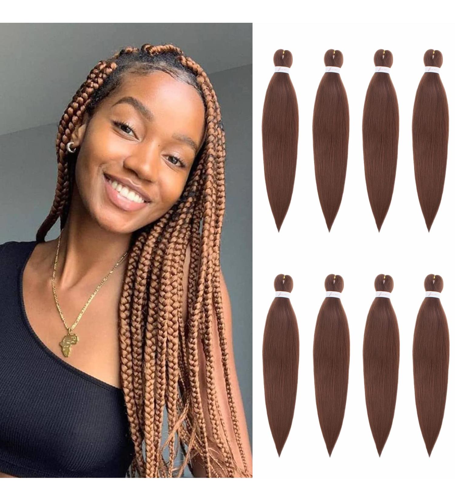 Xtrend EZ Pre Stretched Braiding Hair 20 Inch 8 Packs Dark Brown Pre Stretched Crochet Braiding Hair Professional Synthetic Hair Extension Yaki Texture Braiding Hair for Crochet Twist Braids 30# 20 Inch (Pack of 8) 30# - Buy Online on GoSupps.com