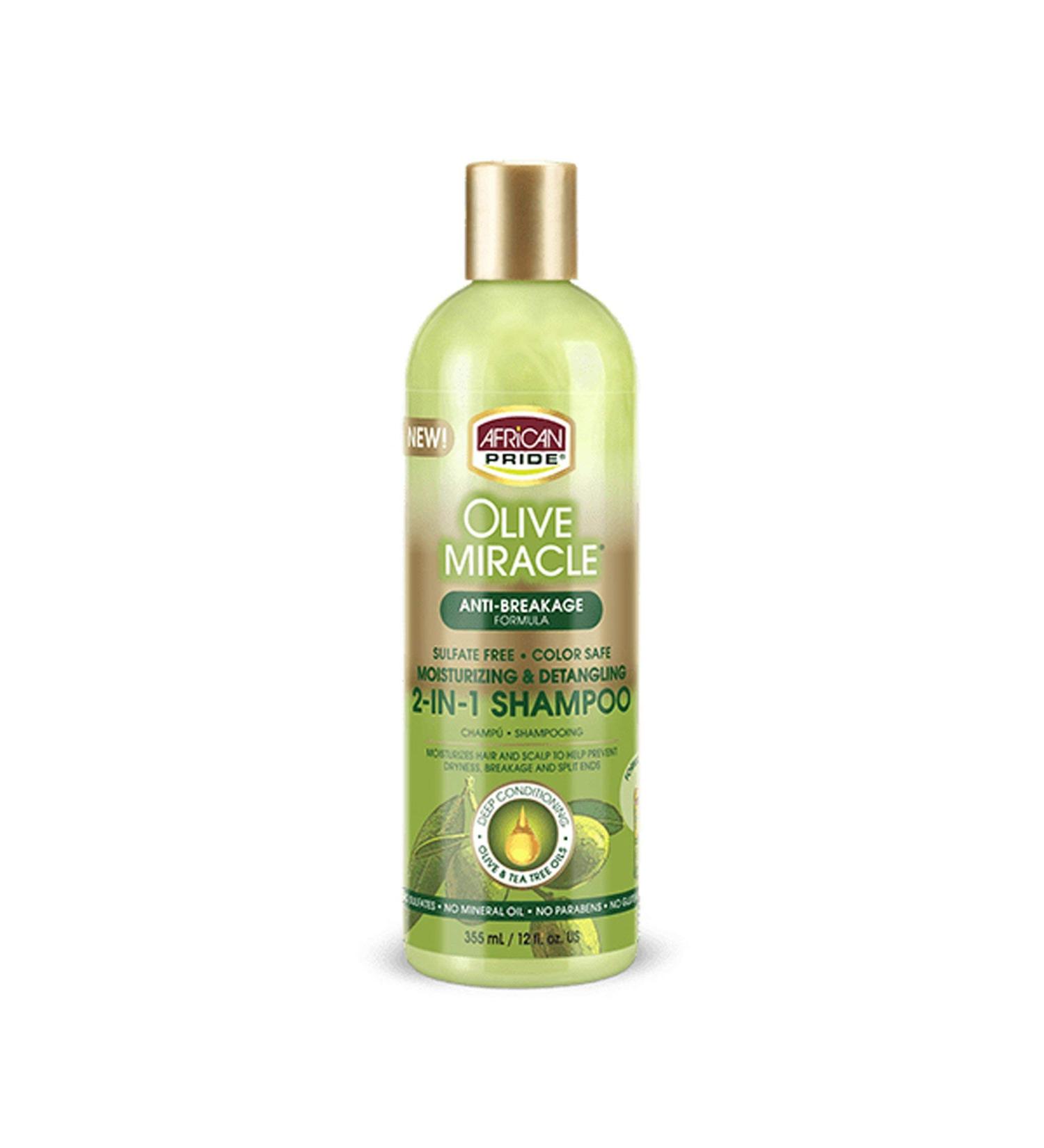 African Pride Olive Miracle Anti-Breakage 2 in 1 Shampoo and Conditioner 355 ml