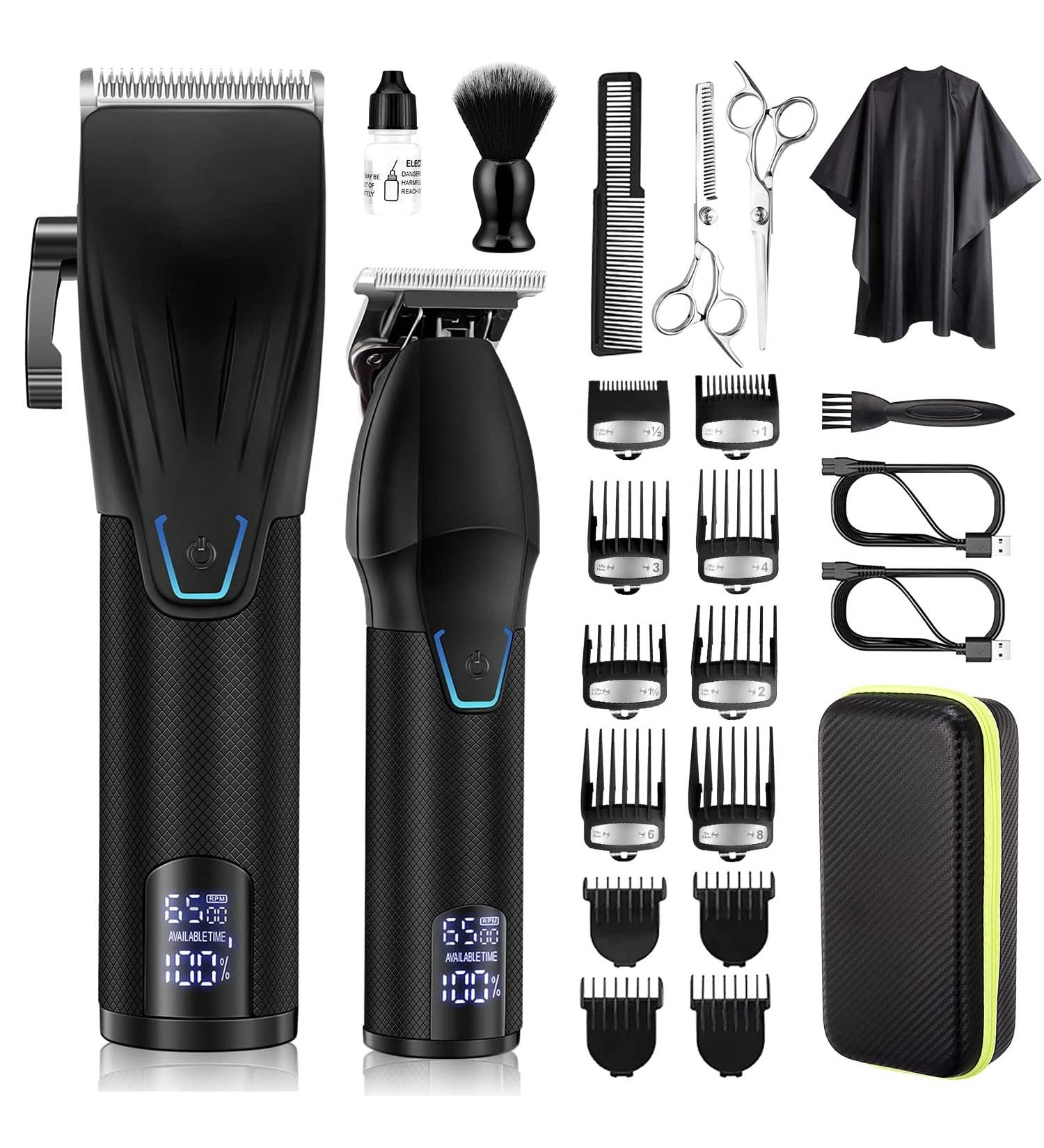 Karrte Professional Hair Clippers and Trimmer Kit for Men - Cordless Barber Clipper Set for Hair Cutting and Beard Grooming - Black - Buy Online on GoSupps.com