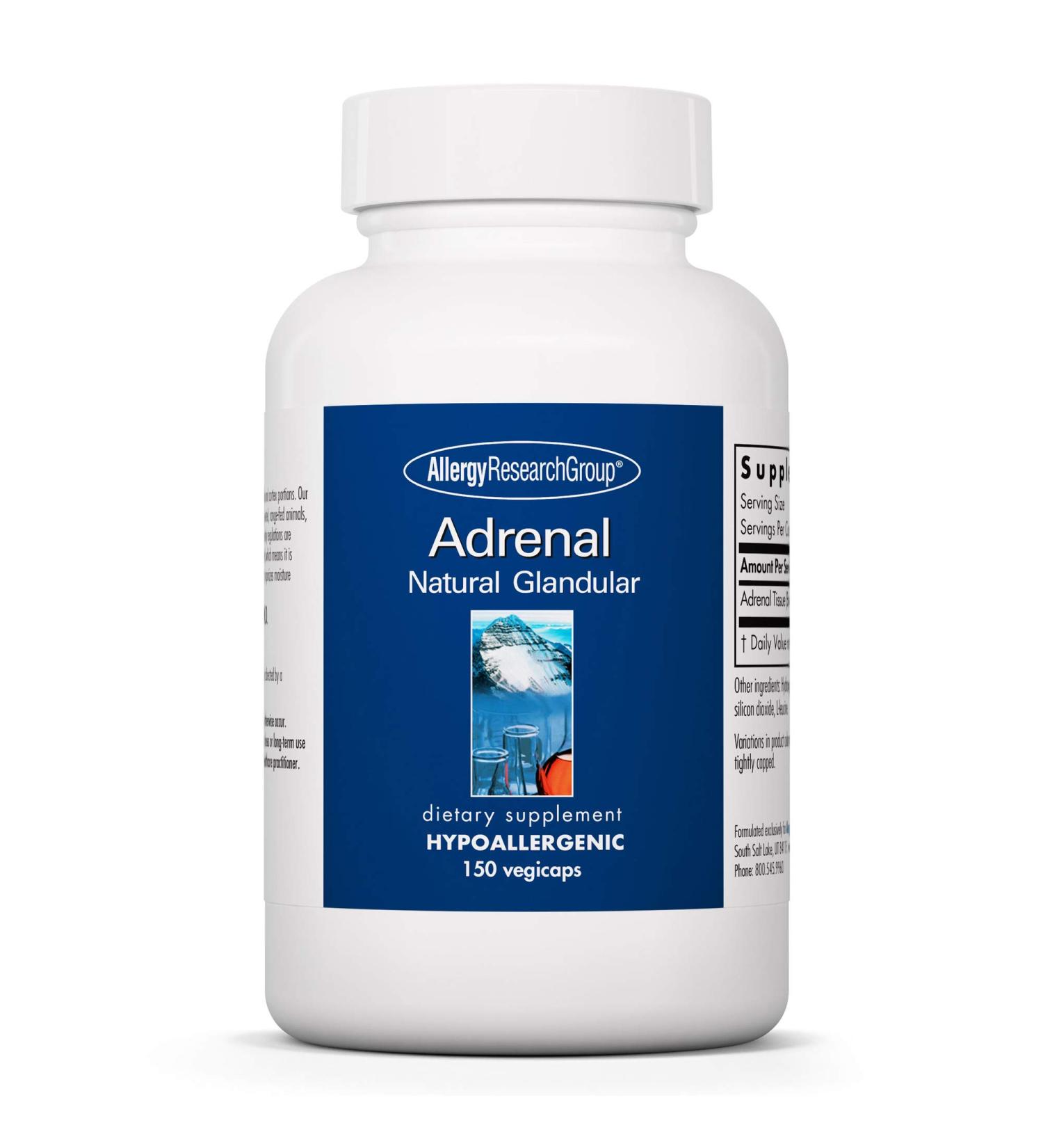 Allergy Research Group Adrenal Natural Glandular 150 Vegicaps | Support Adrenal Health - Buy Online on GoSupps.com