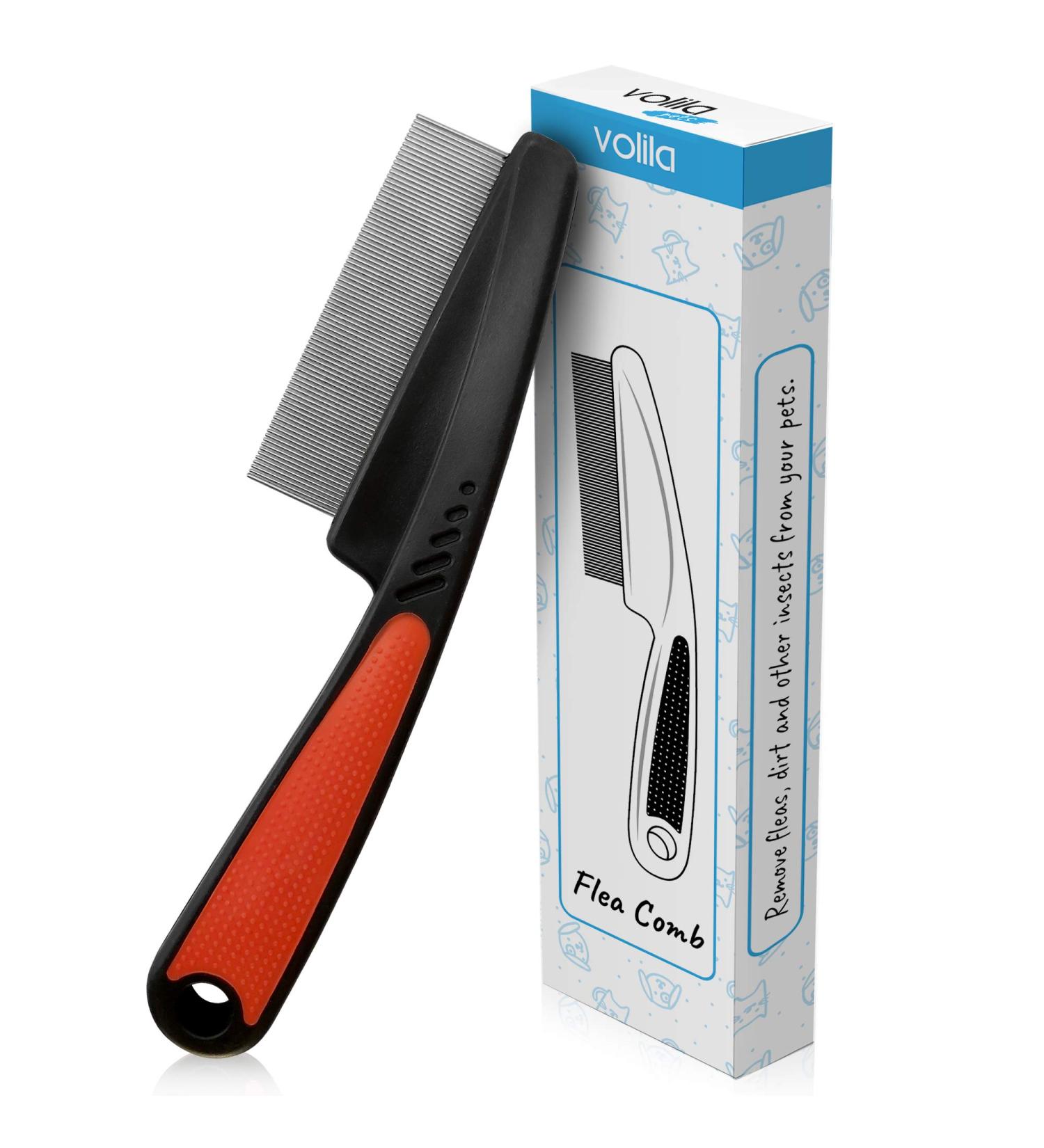 Volila 15cm Flea Comb for Cats and Dogs - Gentle Grooming Tool with Safe Bristles for Flea Removal - Buy Online on GoSupps.com