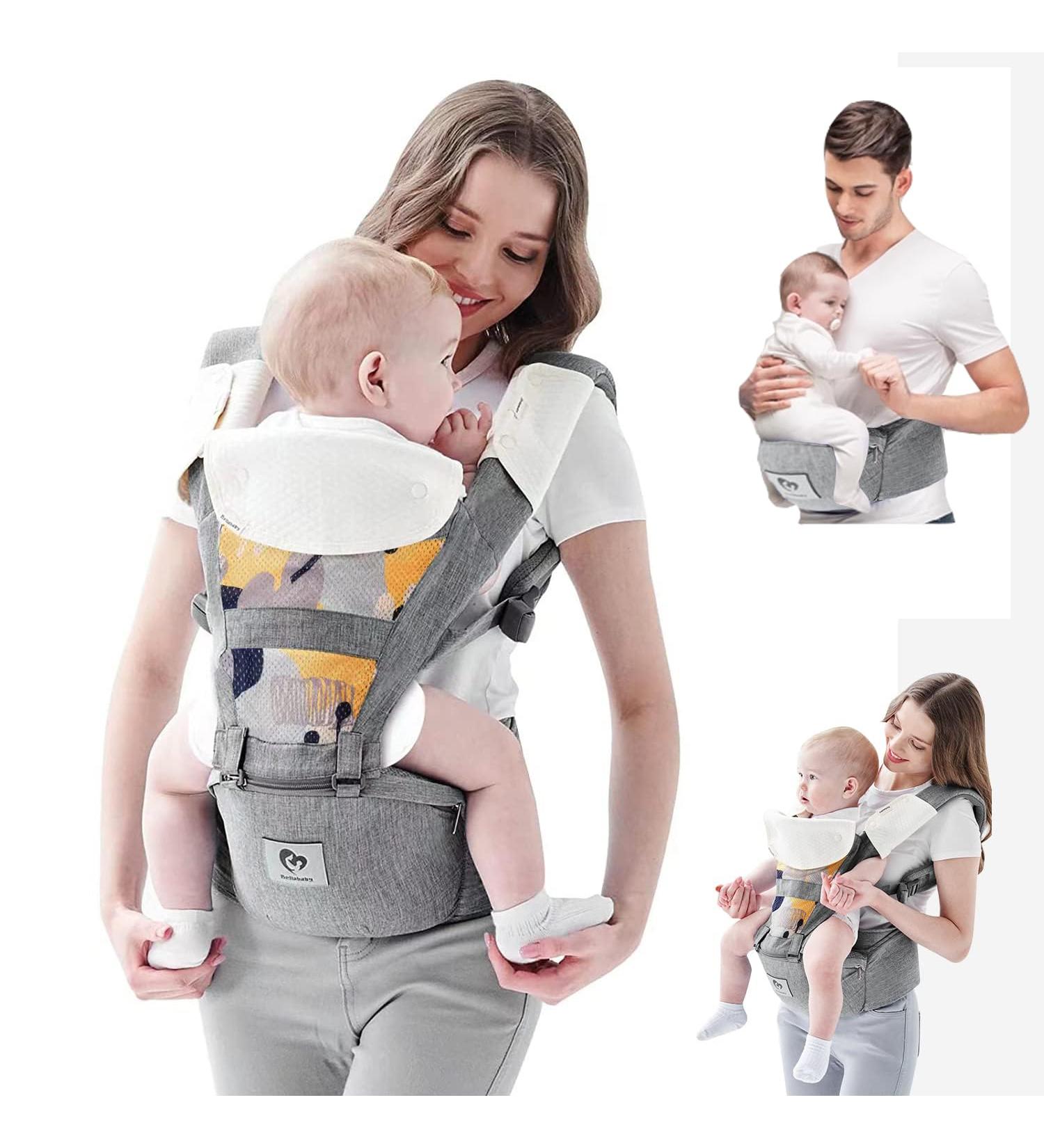Bellababy All-in-One Baby Carrier - Adjustable for Newborns to Toddlers (0-36 Months) - 3 Positions Gray - Buy Online on GoSupps.com