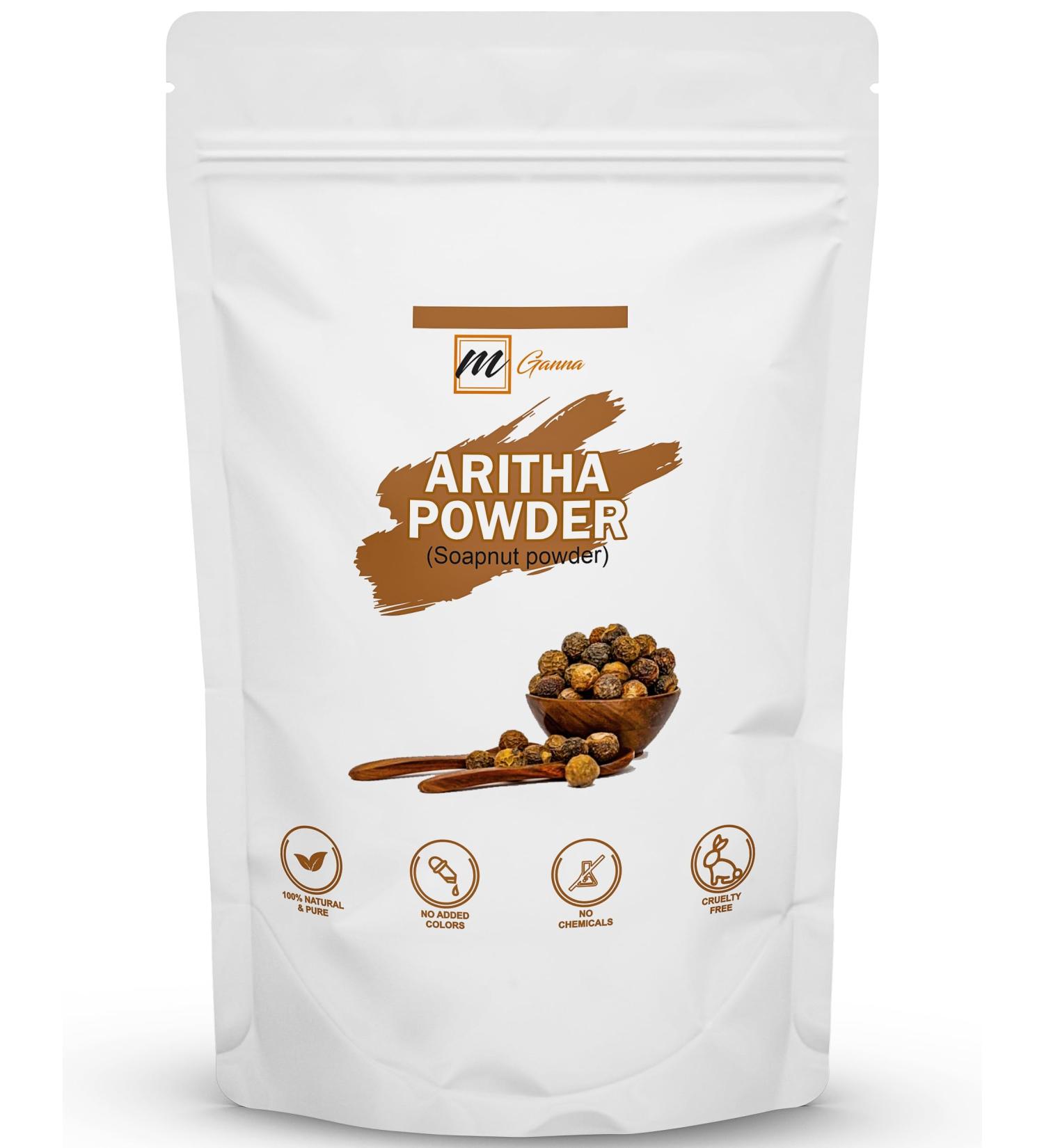 100% Pure Aritha Powder - Soap Nut Powder for DIY Shampoo & Conditioner | 227g - Natural Hair Wash Solution - Buy Online on GoSupps.com