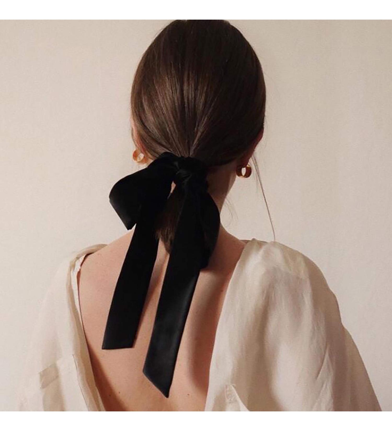 Handmade Black Velvet Bow Hair Ties & Headbands Set - Elegant Hair Styling Accessories for Women & Girls - Perfect Gift for Mom - Ideal for Yoga & Outdoor Activities - Buy Online on GoSupps.com