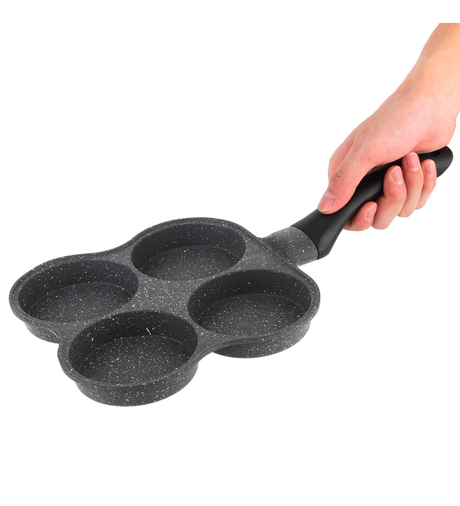 Yalych Egg Pan 4-Hole Egg Burger Pan Non-Stick Frying Pot Breakfast Maker Omelet Pan Kitchen Utensil For Breakfast Swedish Pancake Frying pan - Buy Online on GoSupps.com